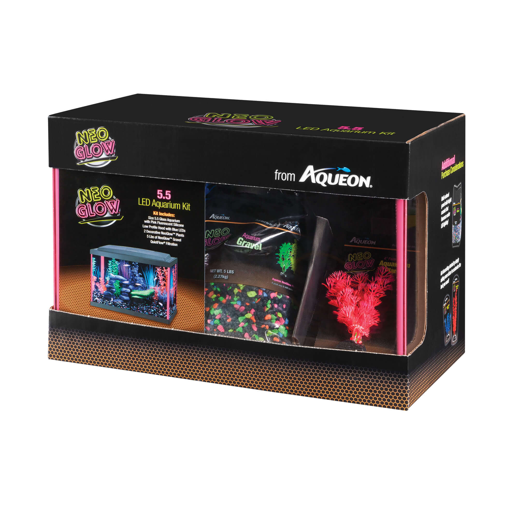 Aqueon Black 5 Gallon LED MiniBow SmartClean Kit