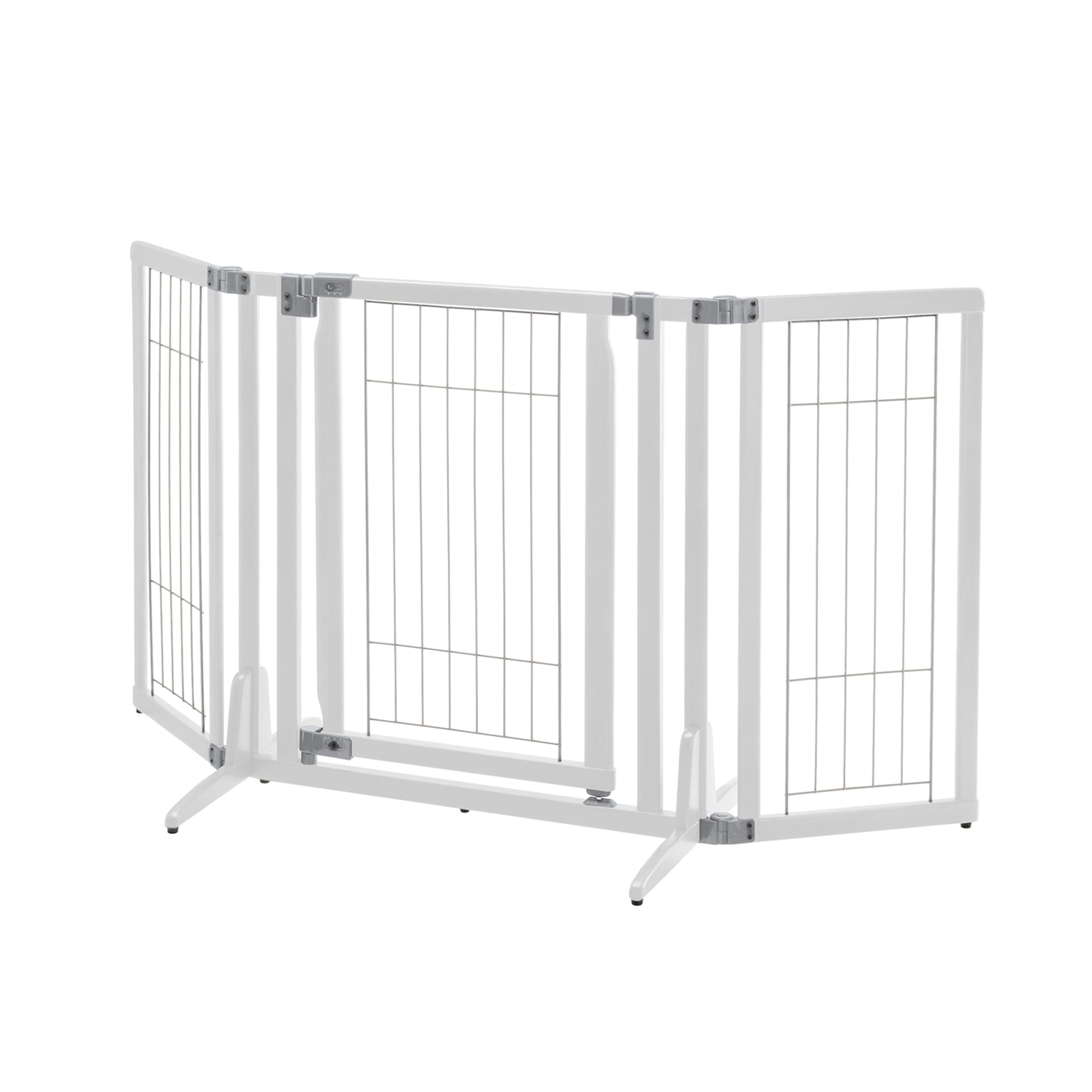 PawHut 80 Extra Wide Freestanding Pet Gate Dog Barrier Folding Safety ...