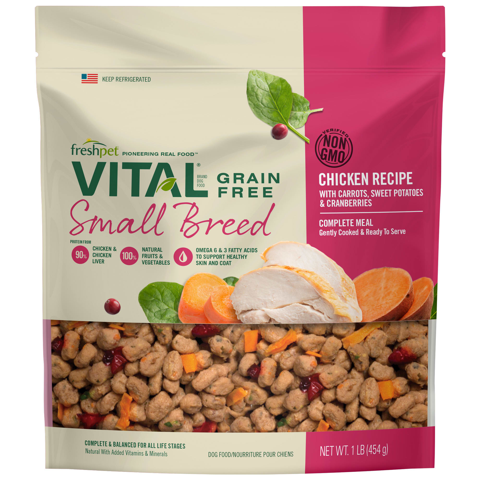 Freshpet Vital Complete Meals Grain Free Chicken Fresh Small Breed Dog 