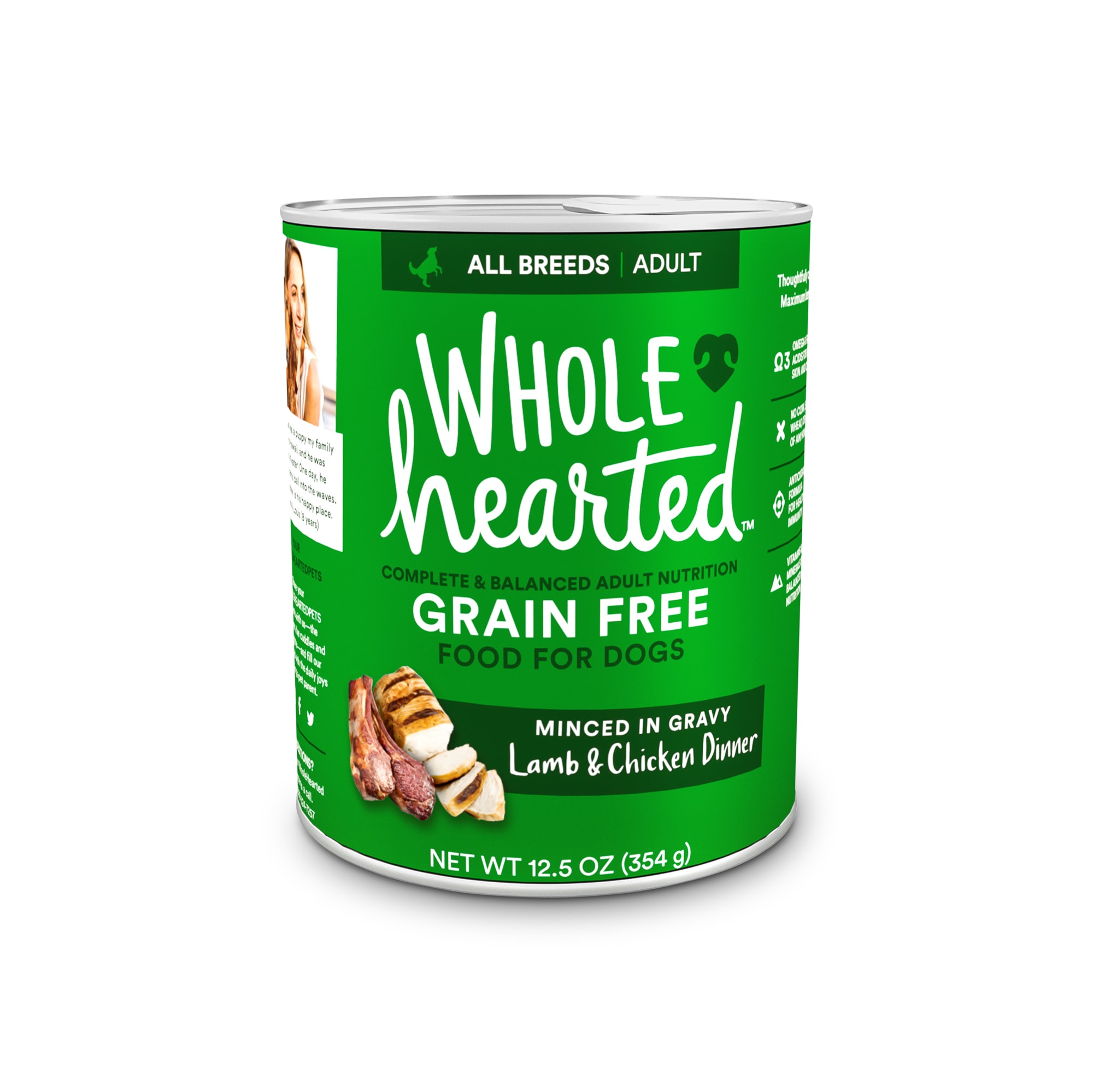 WholeHearted Grain-Free Adult Lamb and Chicken Dinner Wet Dog Food, 12.5 oz.