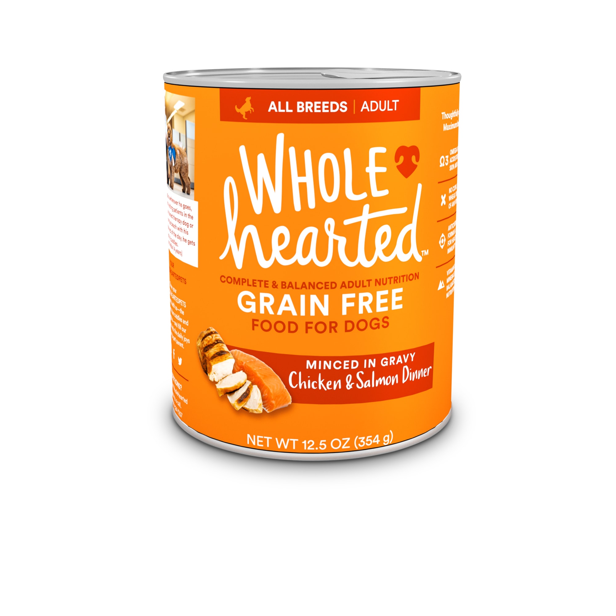 WholeHearted Grain Free Adult Chicken and Salmon Dinner Wet Dog Food 12.5 oz. Case of 8