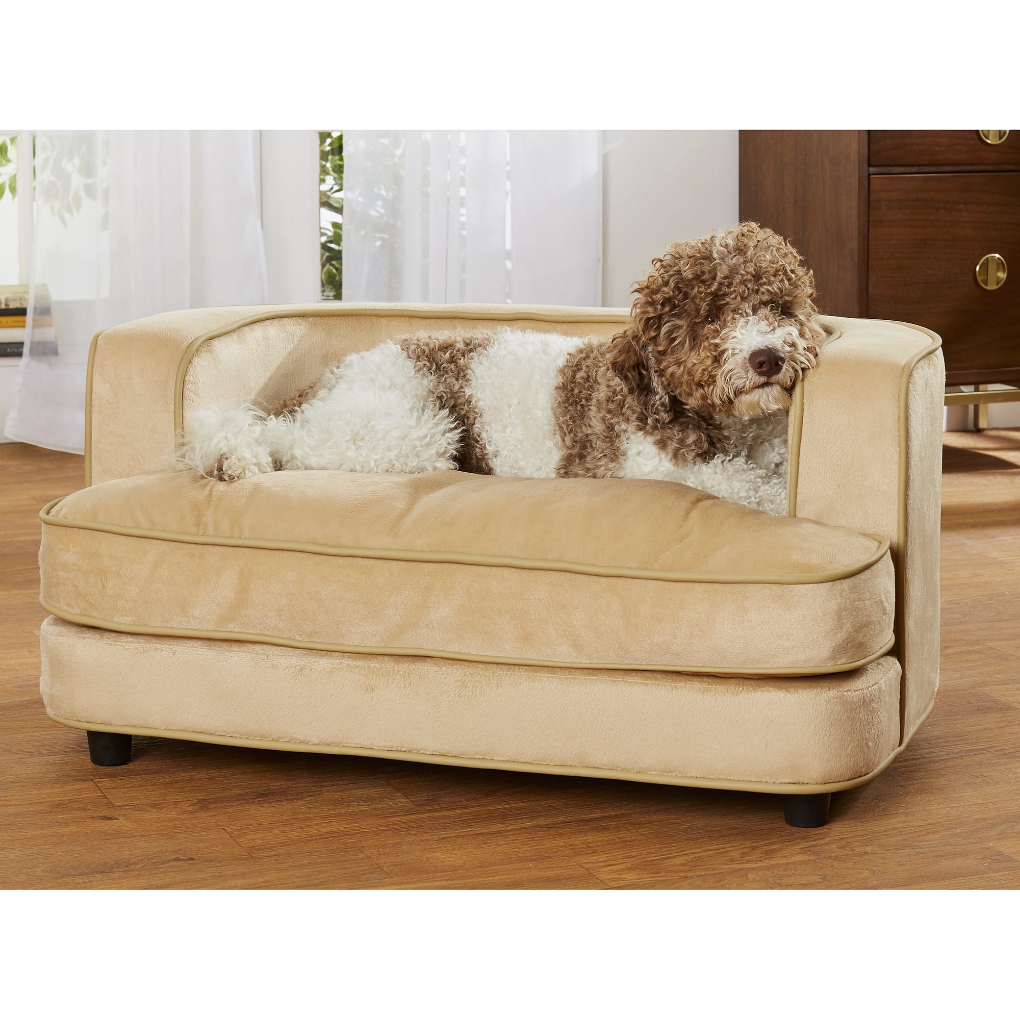 Enchanted Home Pet Cliff Caramel Sofa for Dog, 35" L X 23" W Petco