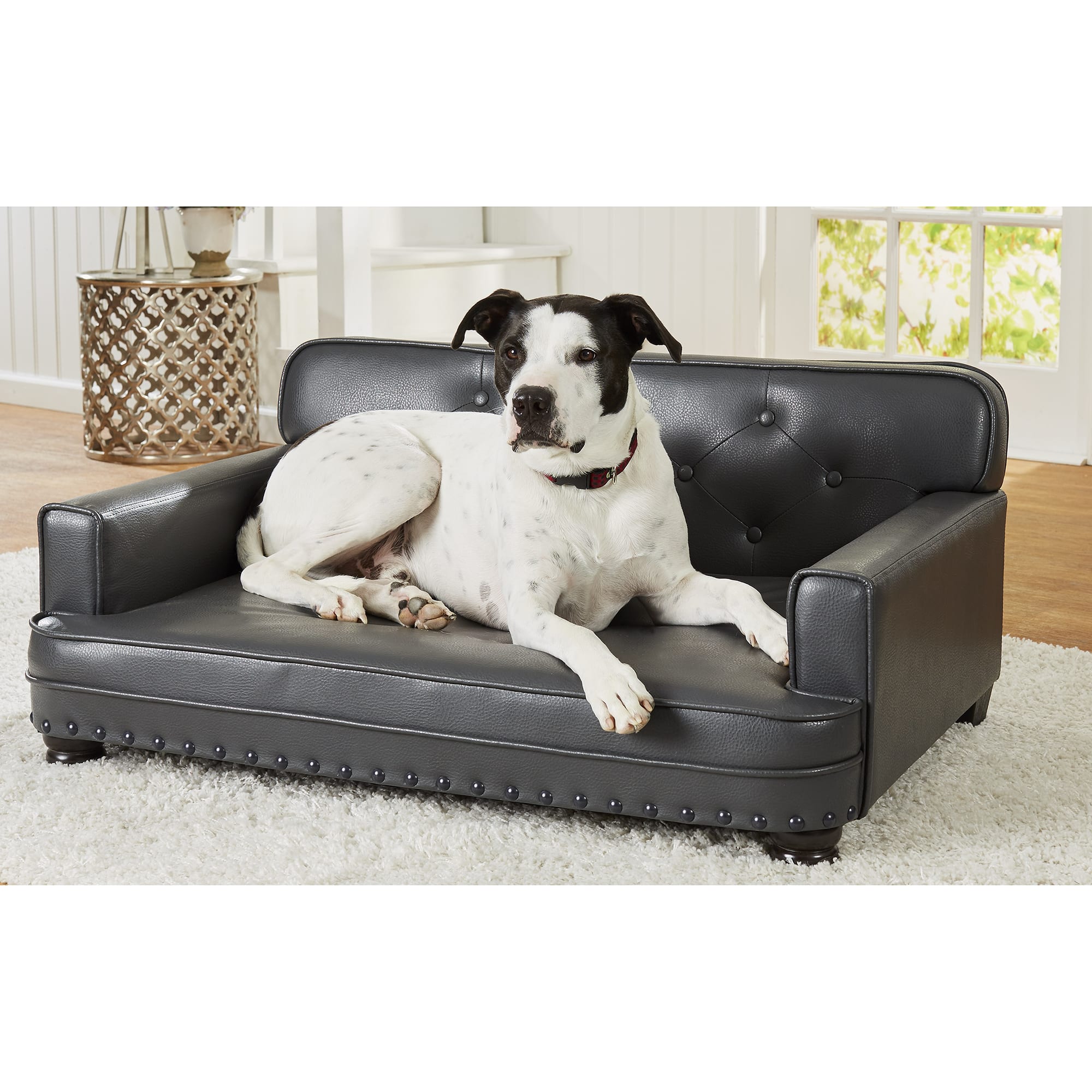 tufted dog couch