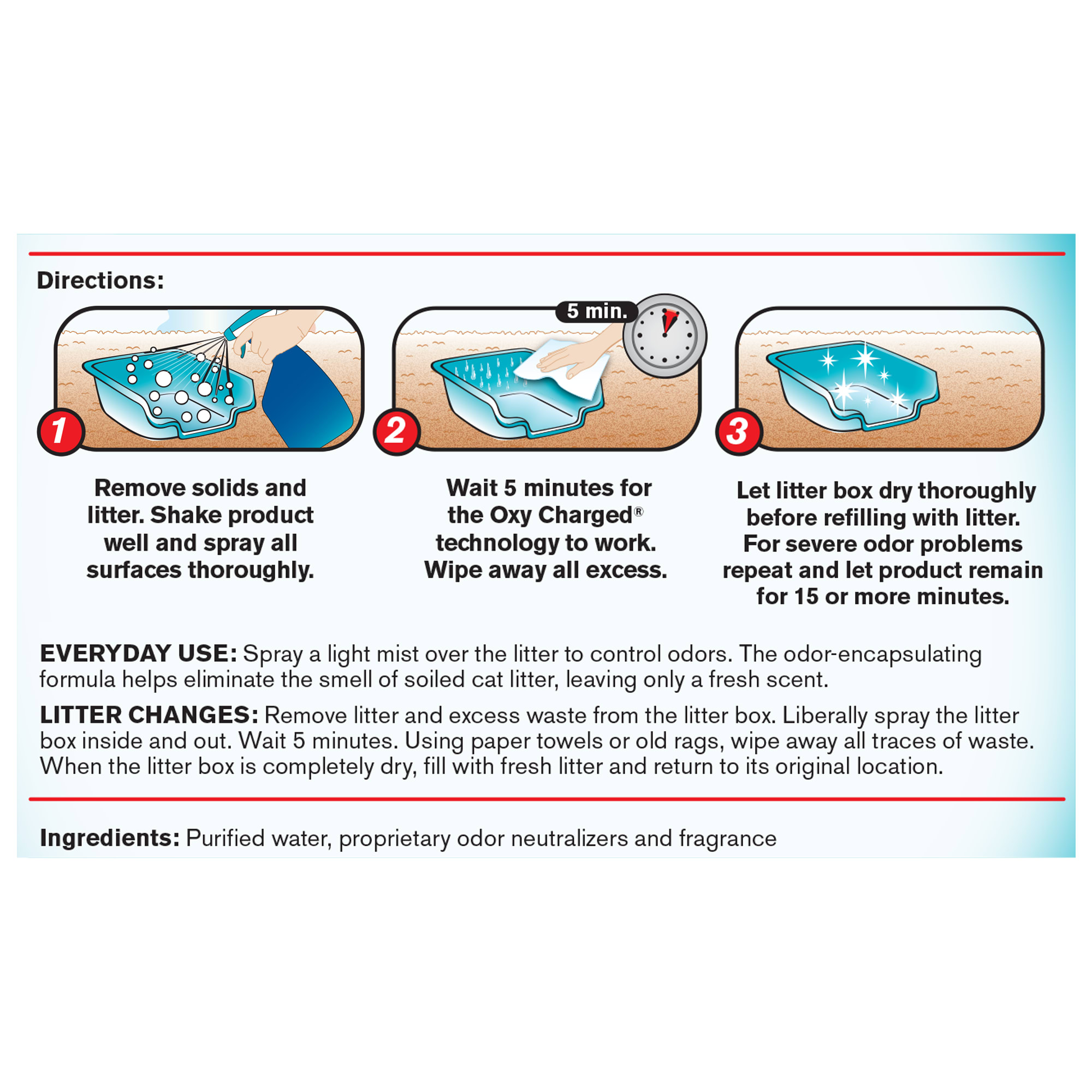 Simple solution litter top box deodorizer