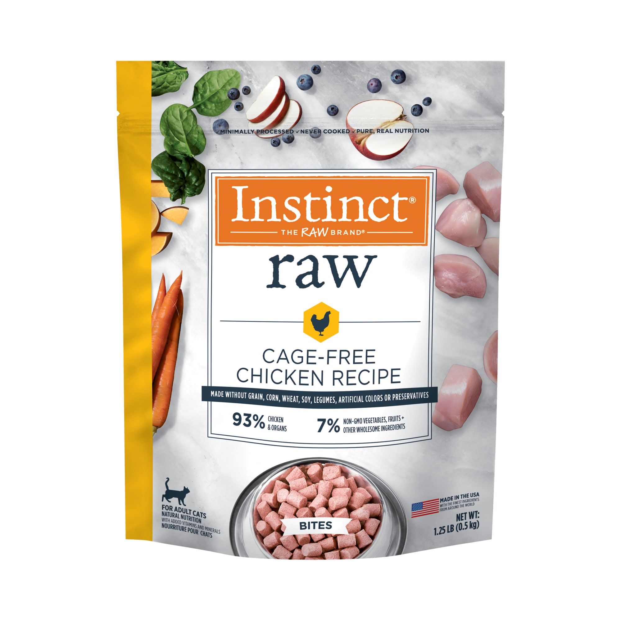 Instinct Frozen Raw Bites GrainFree CageFree Chicken Recipe Cat Food