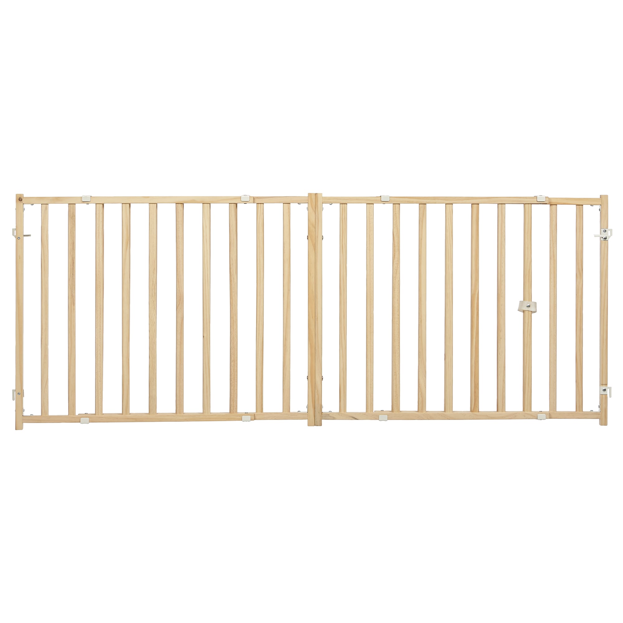 Midwest Home for Pets Extra-Wide Wooden Dog Gate  24  High Pet Gate Expands from 50  - 94  inches  Natural Wood