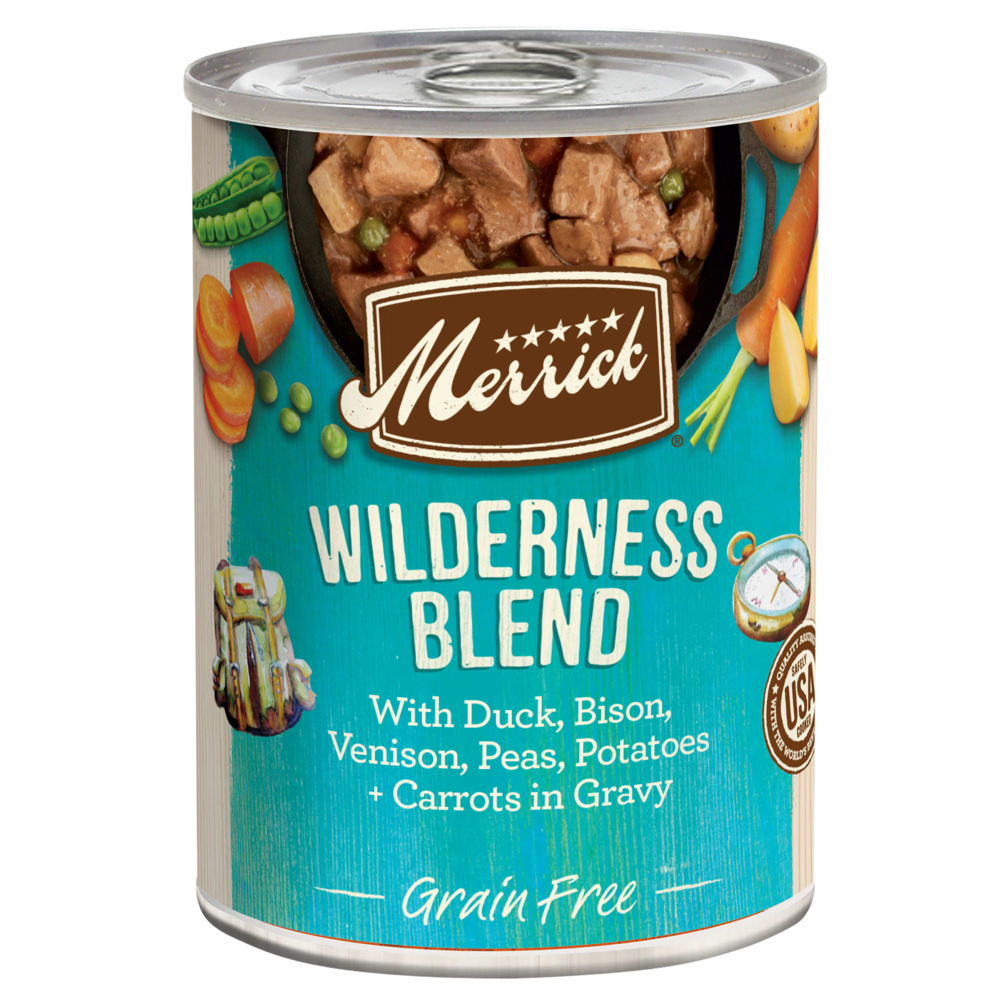 Merrick Grain Free Wilderness Blend Wet Dog Food, 12.7 oz., Case of 12