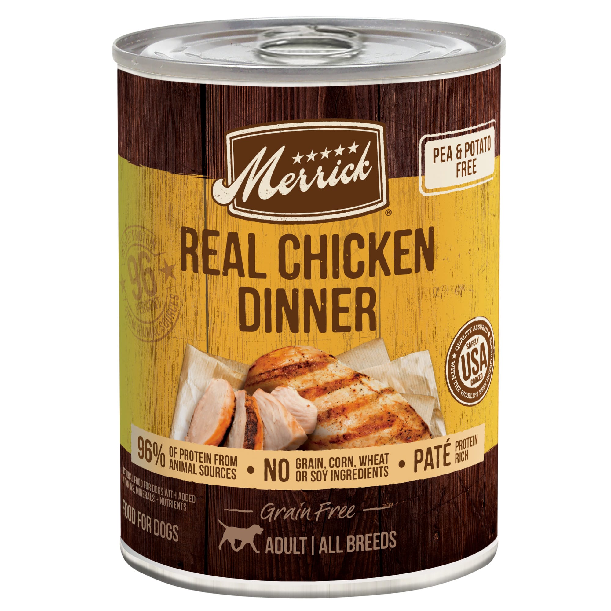 Merrick Real Grain Free Chicken Dinner Canned Wet Dog Food 12.7