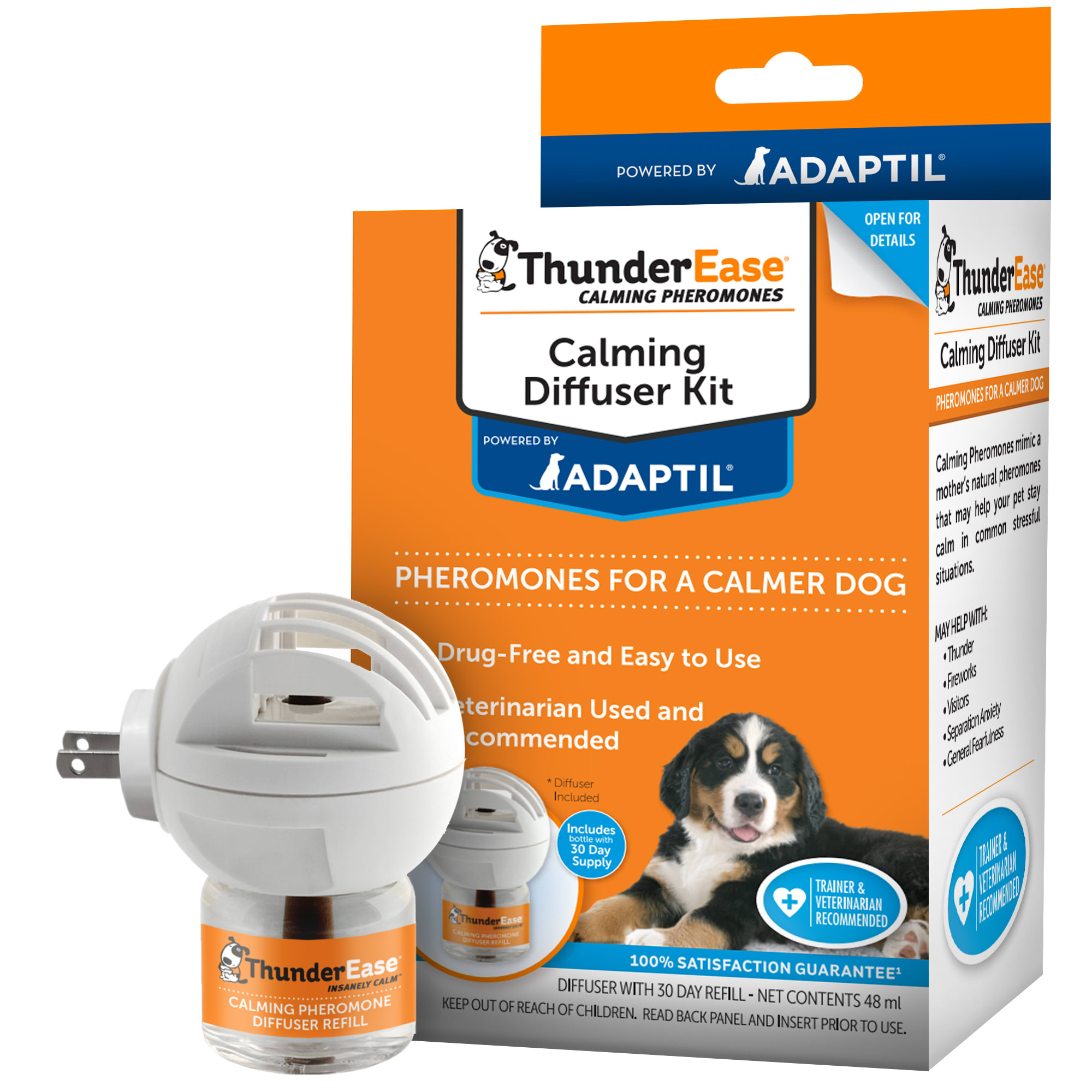 ThunderWorks ThunderEase Calming Diffuser Kit for Dogs, 48 ml.