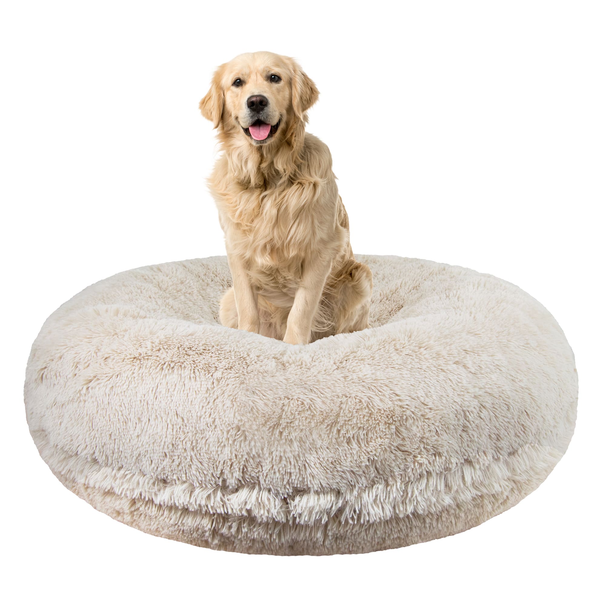 Bessie and Barnie Signature Luxury Extra Plush Faux Fur Bagel Dog Bed ...