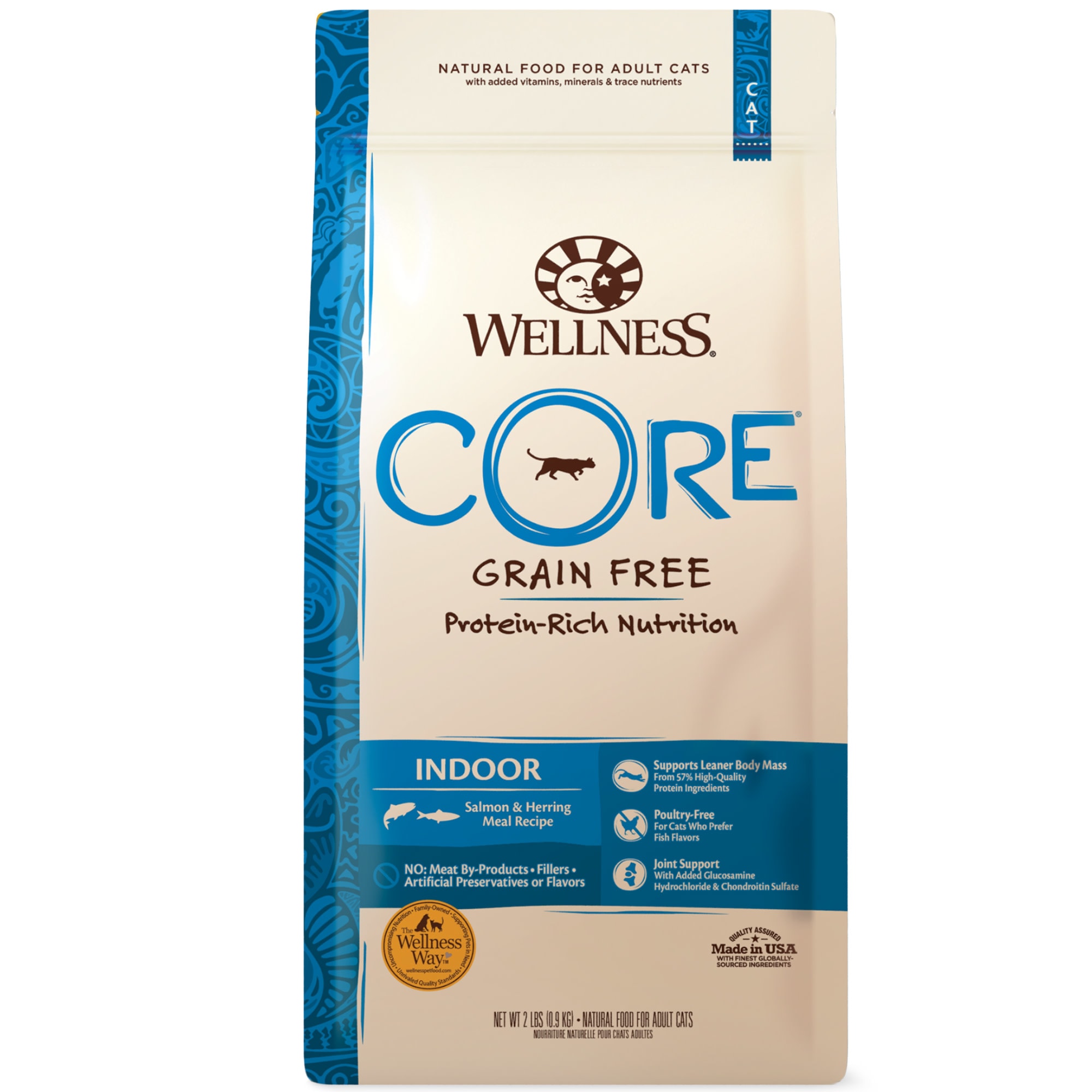 Wellness Core Grain Free Indoor Salmon Herring Meal Recipe Dry Cat Food 5 lb