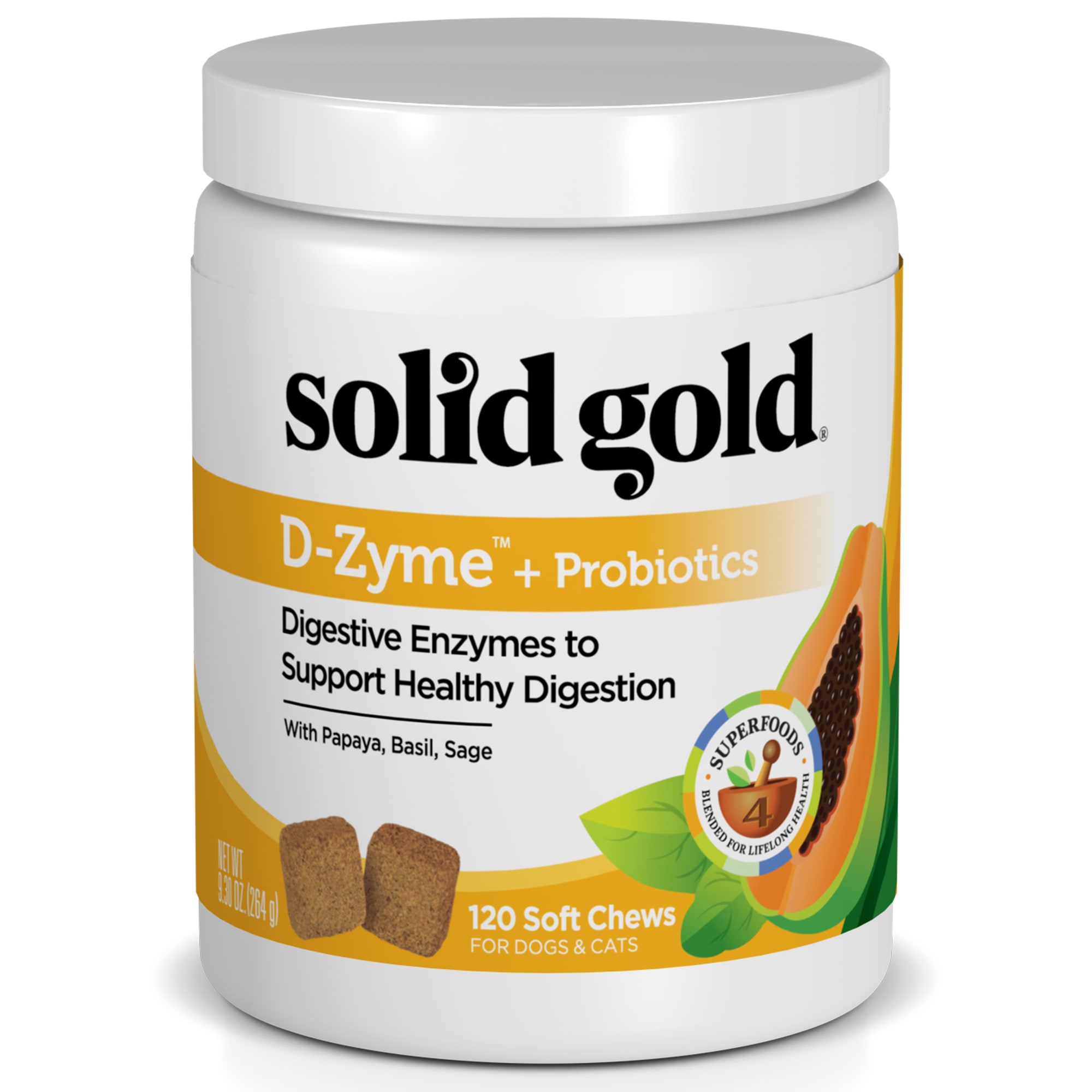 UPC 093766000056 product image for Solid Gold D-Zyme + Probiotics Supplement for Healthy Digestion With Digestive E | upcitemdb.com