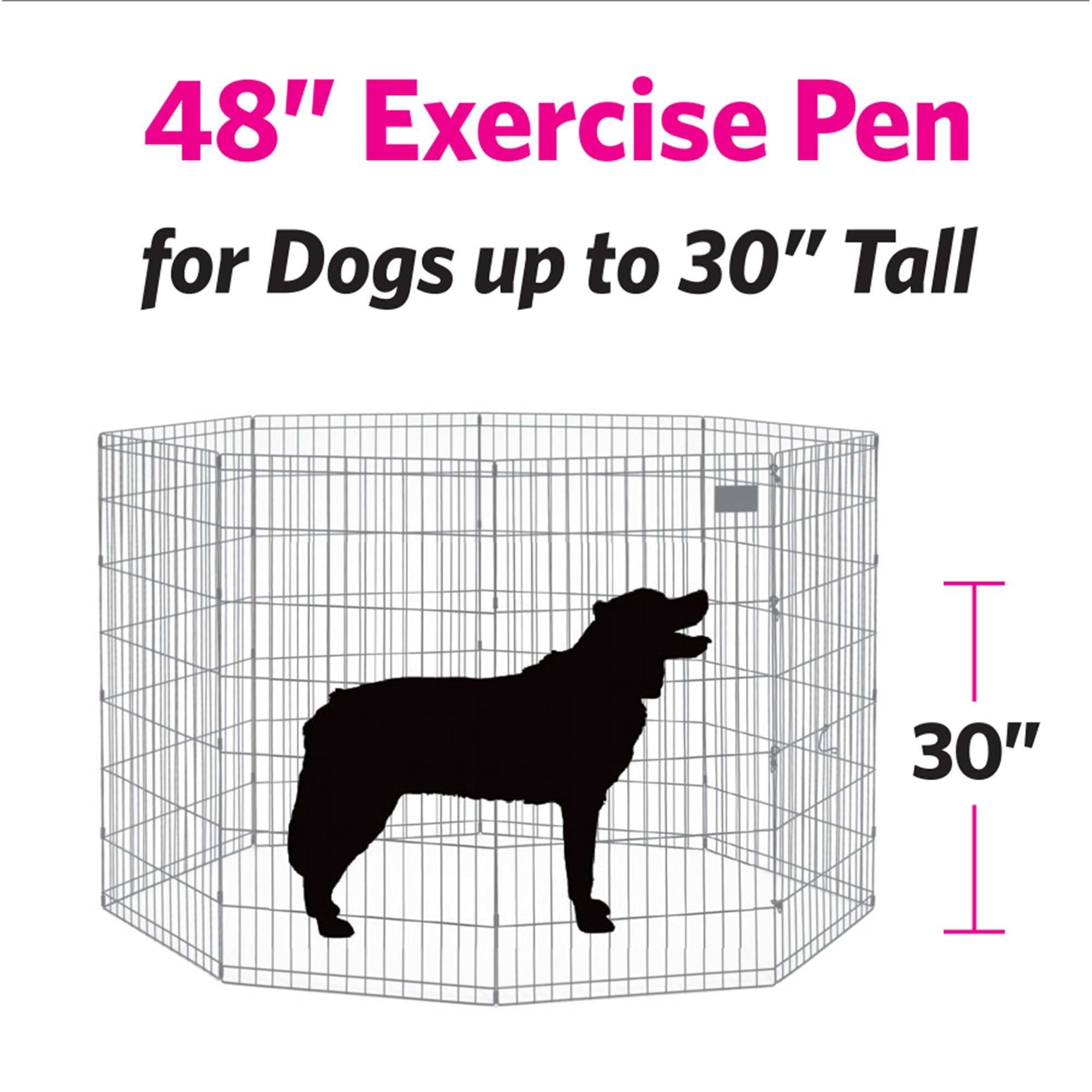 Midwest 48 inch Black Exercise Pen with DOOR