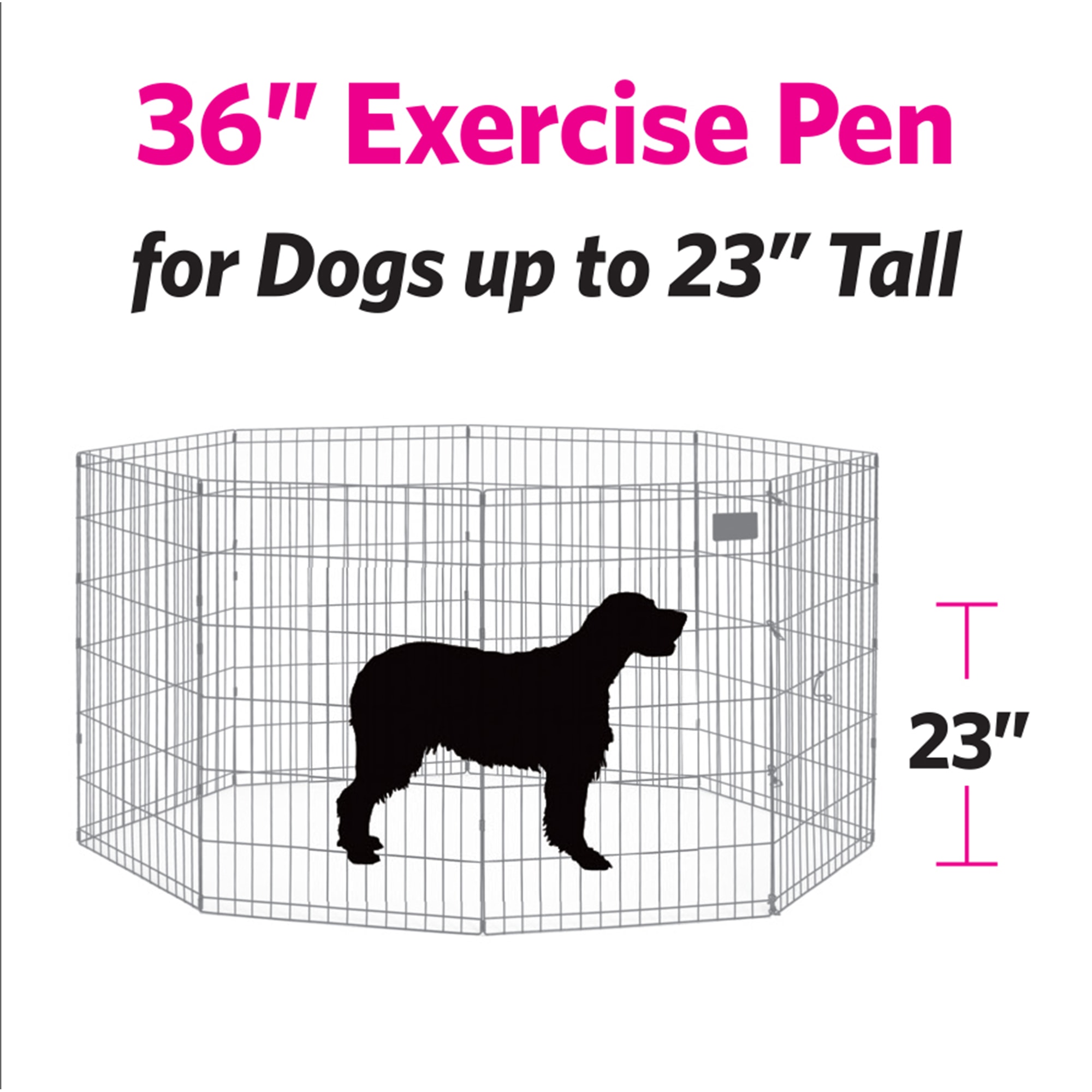 Midwest Black Exercise Pen with DOOR