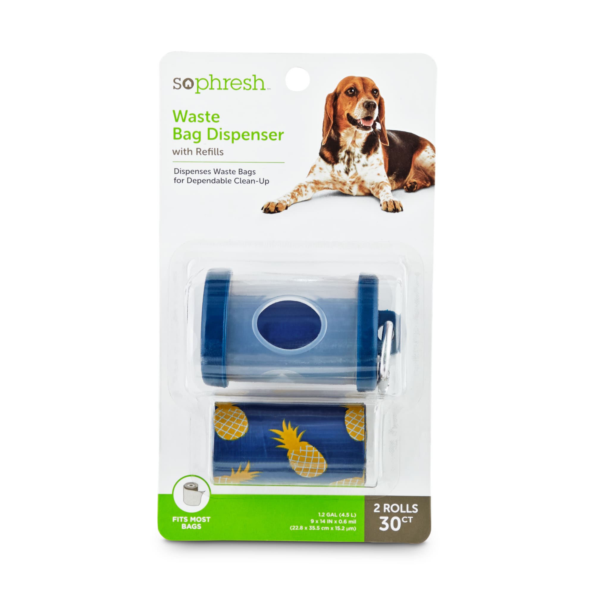 So Phresh Navy and Clear Dog Waste Bag Dispenser with Refills, Count of