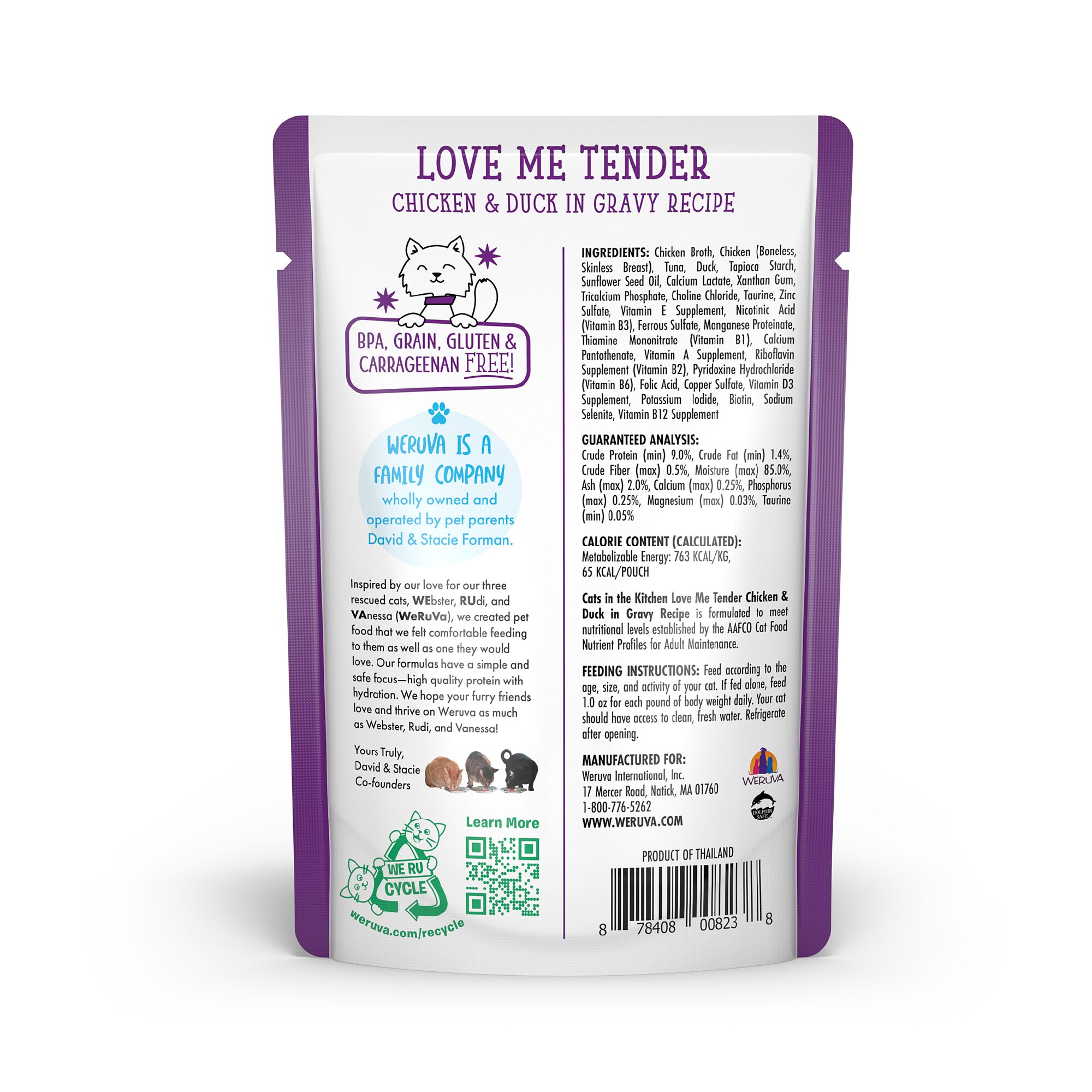 Cats in the Kitchen Originals Love Me Tender Chicken & Duck in Gravy Recipe  Wet Cat Food, 3 oz., Case of 12