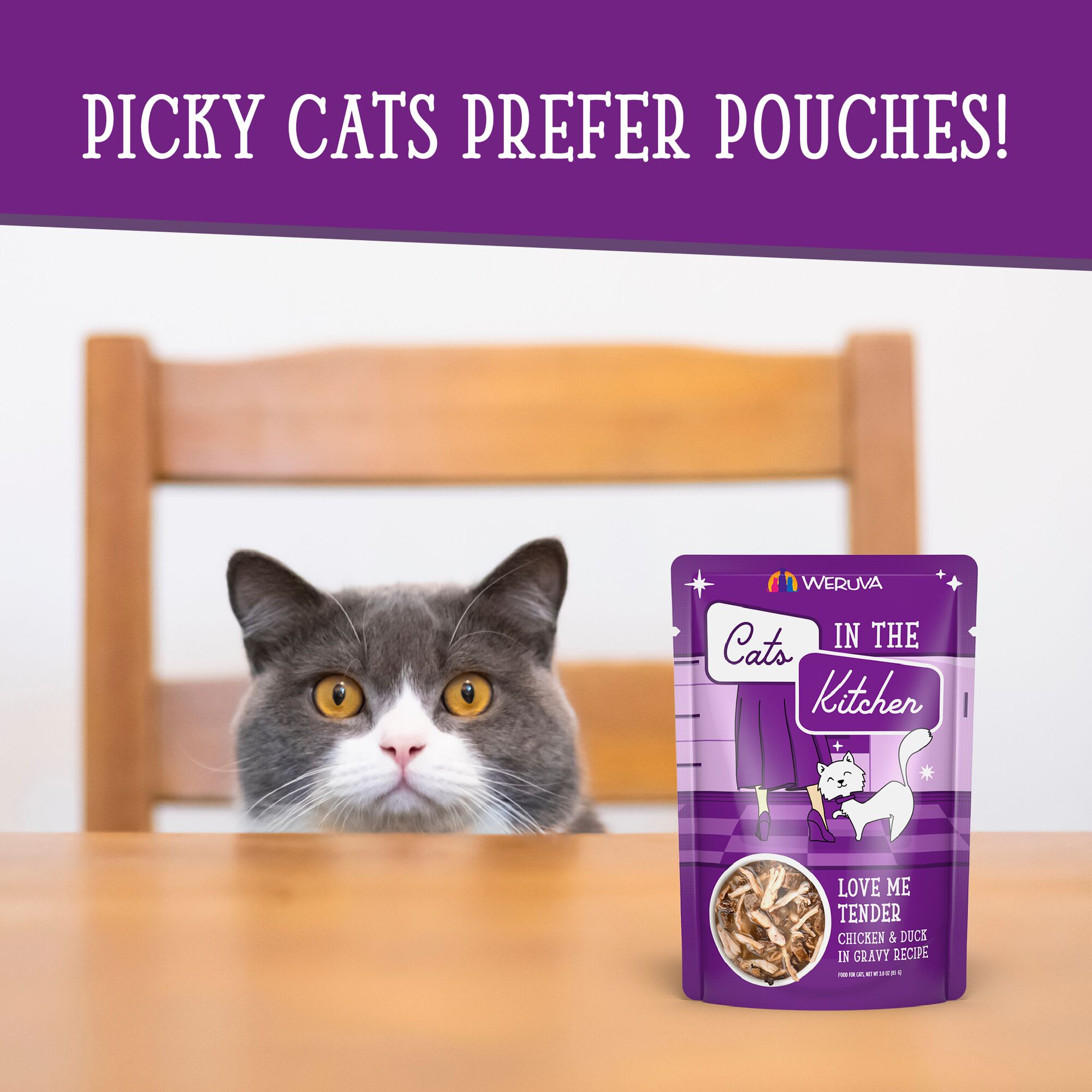 Cats in the Kitchen Originals Love Me Tender Chicken \u0026 Duck in Gravy Recipe  Wet Cat Food, 3 oz., Case of 12 | Petco, image size:2000x2000