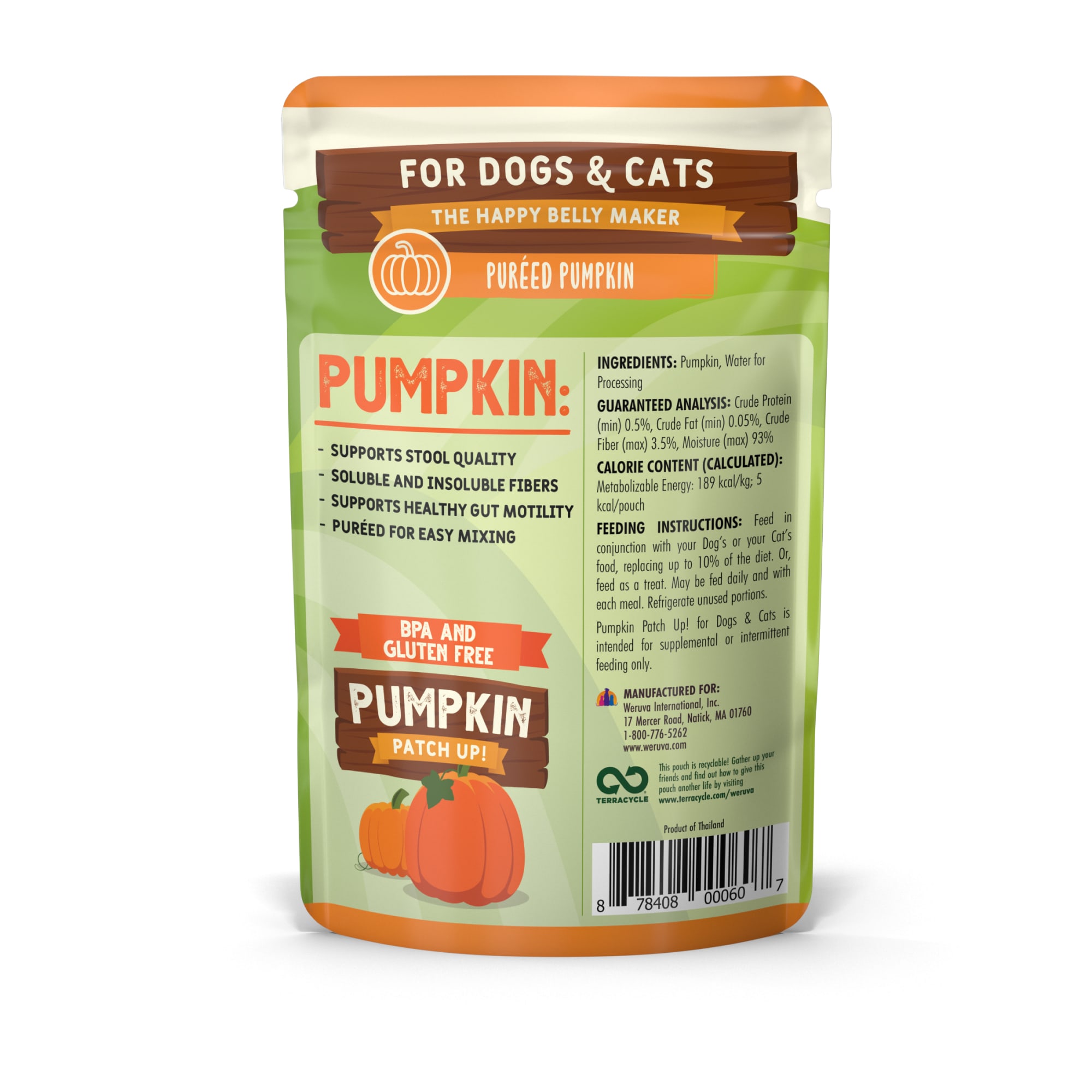 Pumpkin Patch Up Pureed Pumpkin Food Supplement for Dogs and Cats 1.05 oz