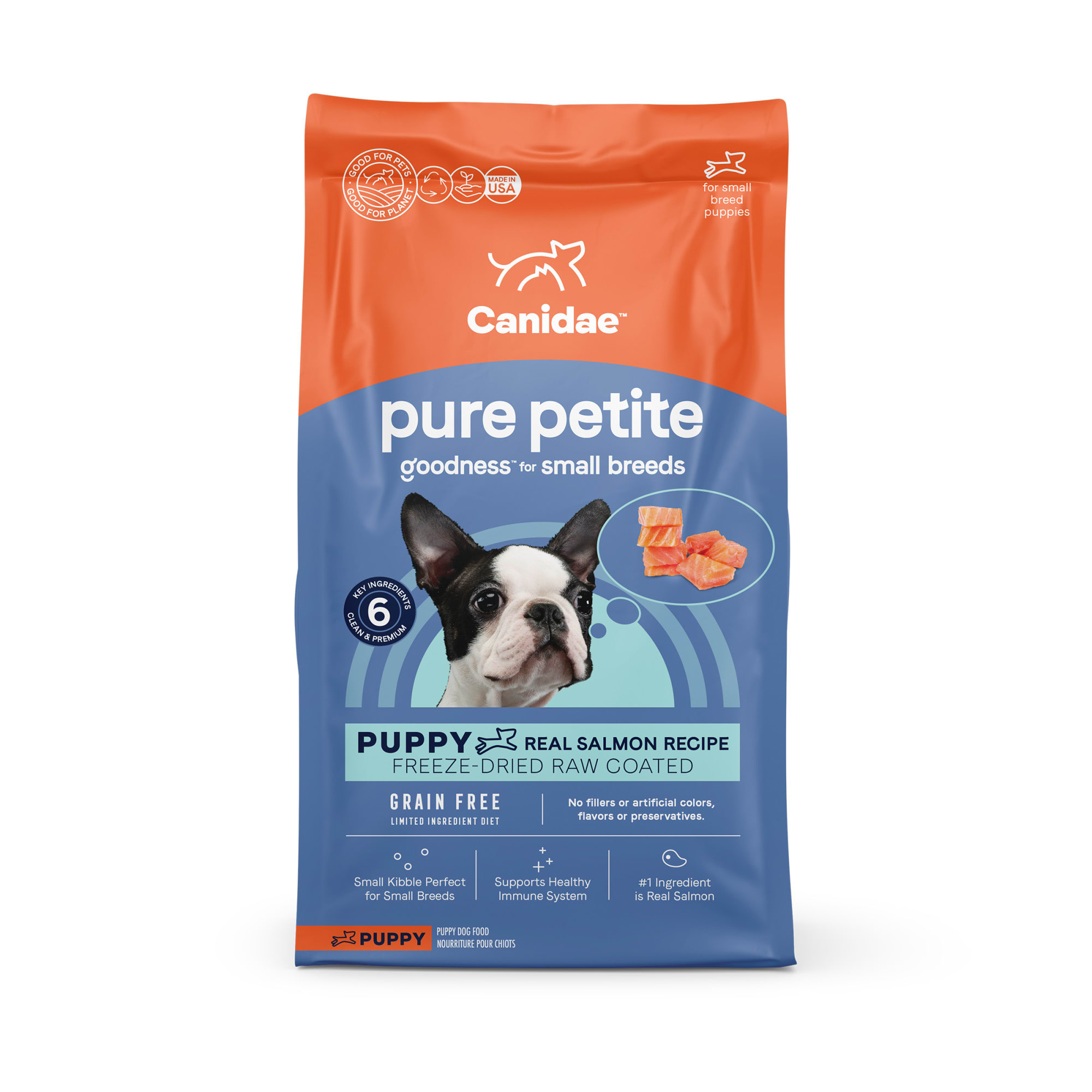 Canidae Pure Grain Free Petite Small Breed Limited Ingredient Diet Raw Coated with Fresh Salmon Dry Puppy Food 10 lbs. Petco