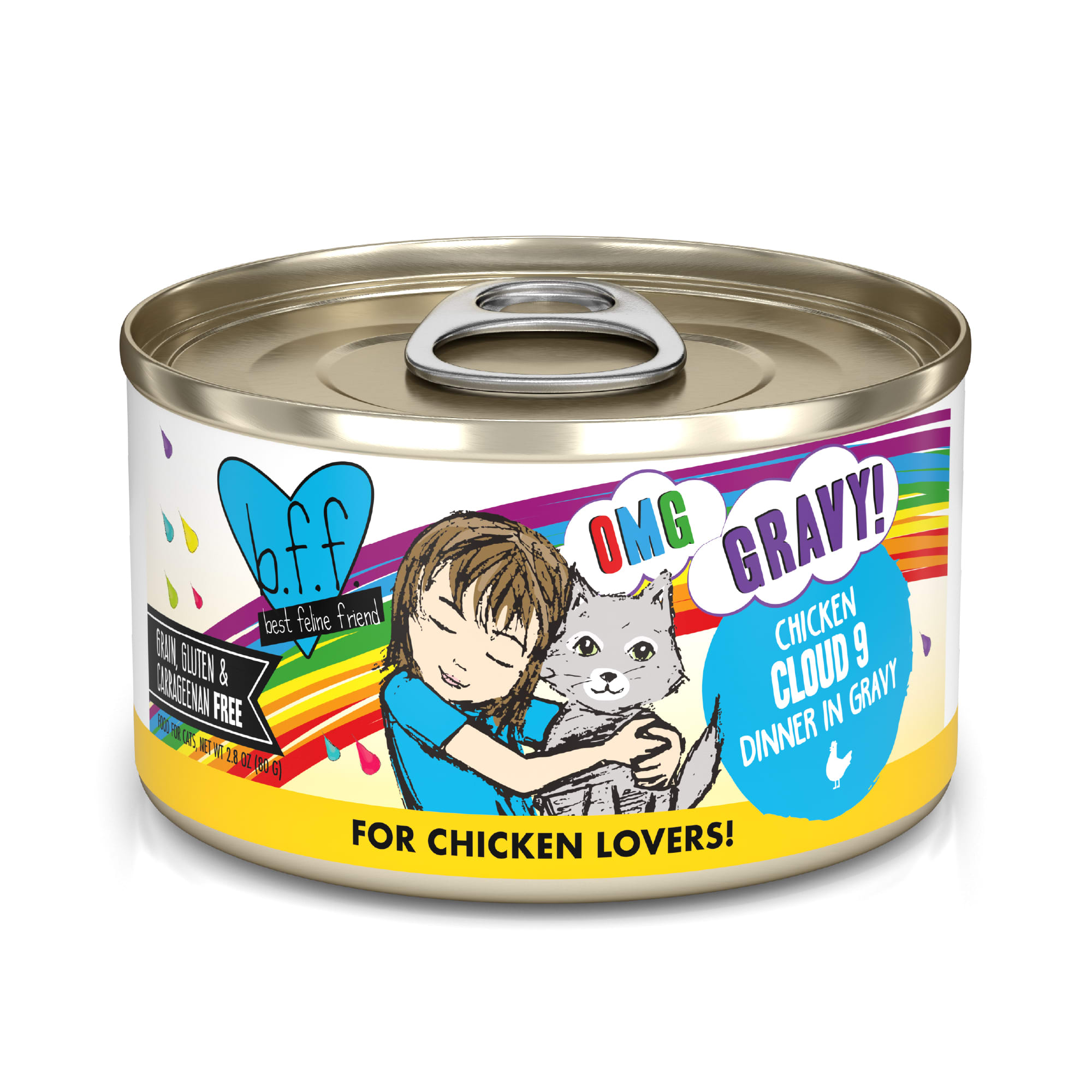 B.F.F. OMG Cloud 9 Chicken Dinner in Gravy Wet Cat Food 2.8 oz