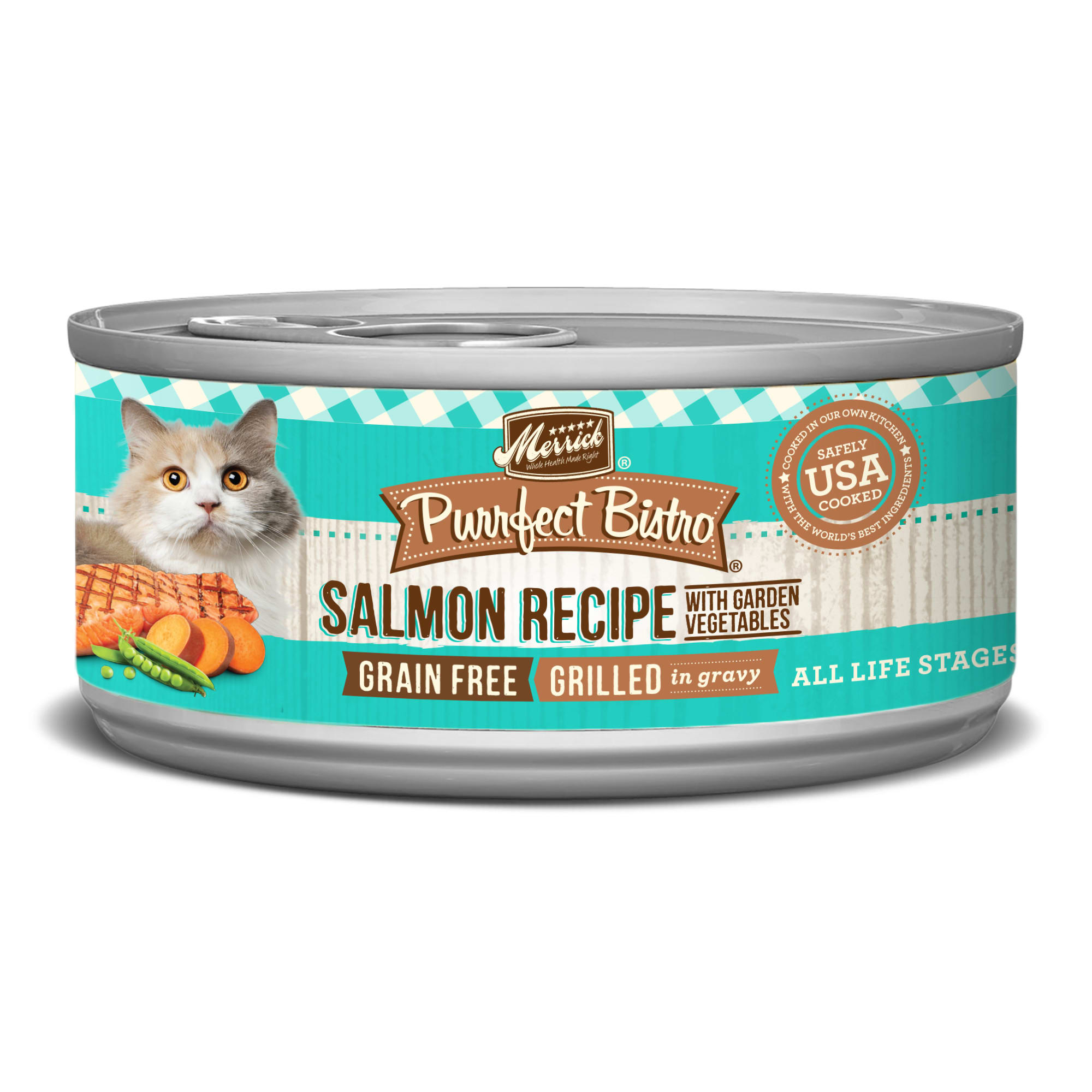 Merrick Purrfect Bistro Grilled Salmon & Vegetables Recipe Wet Cat Food, 5.5 oz., Case of 24 Petco