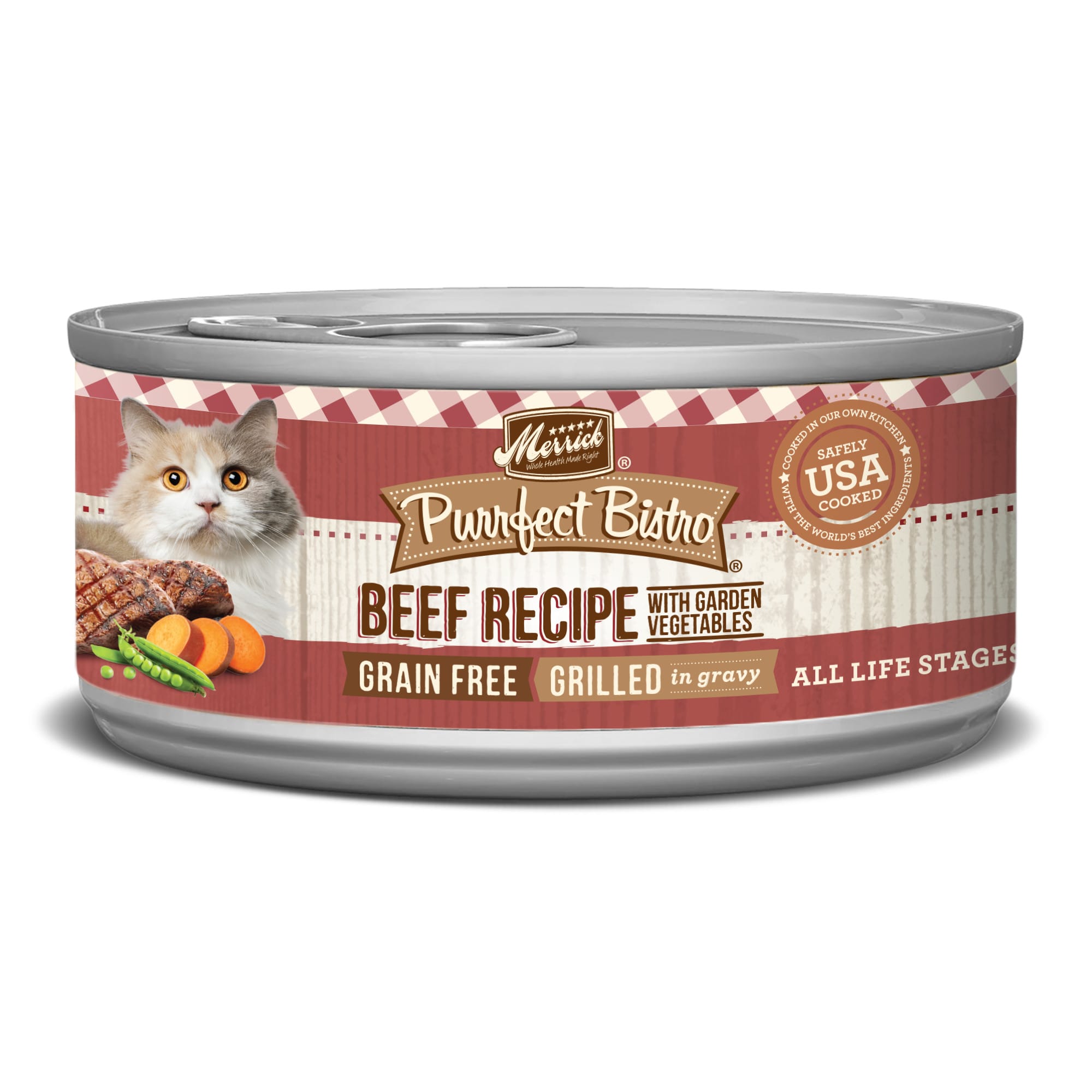 Merrick Purrfect Bistro Grilled Beef & Vegetables Recipe Wet Cat Food, 5.5 oz., Case of 24 Petco