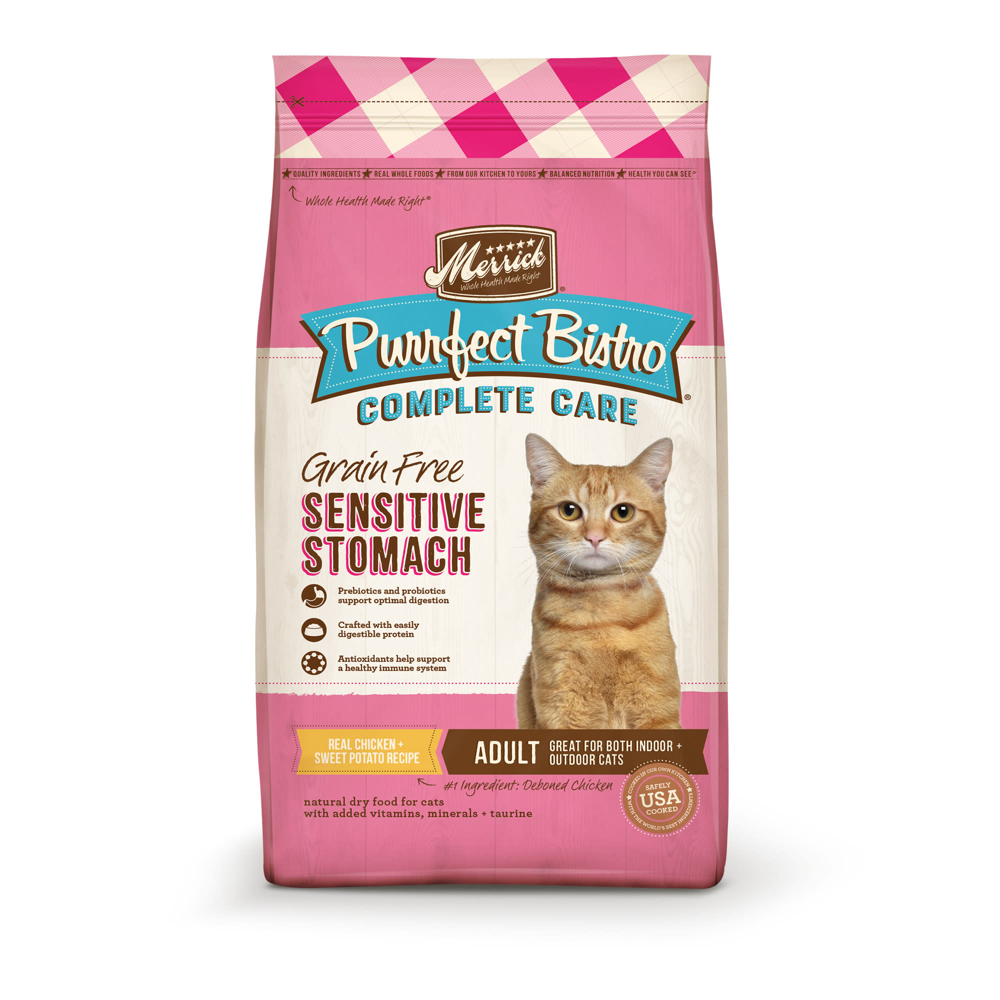 Merrick Purrfect Bistro Complete Care Sensitive Stomach Chicken Recipe Dry Cat Food 12 lbs. Petco