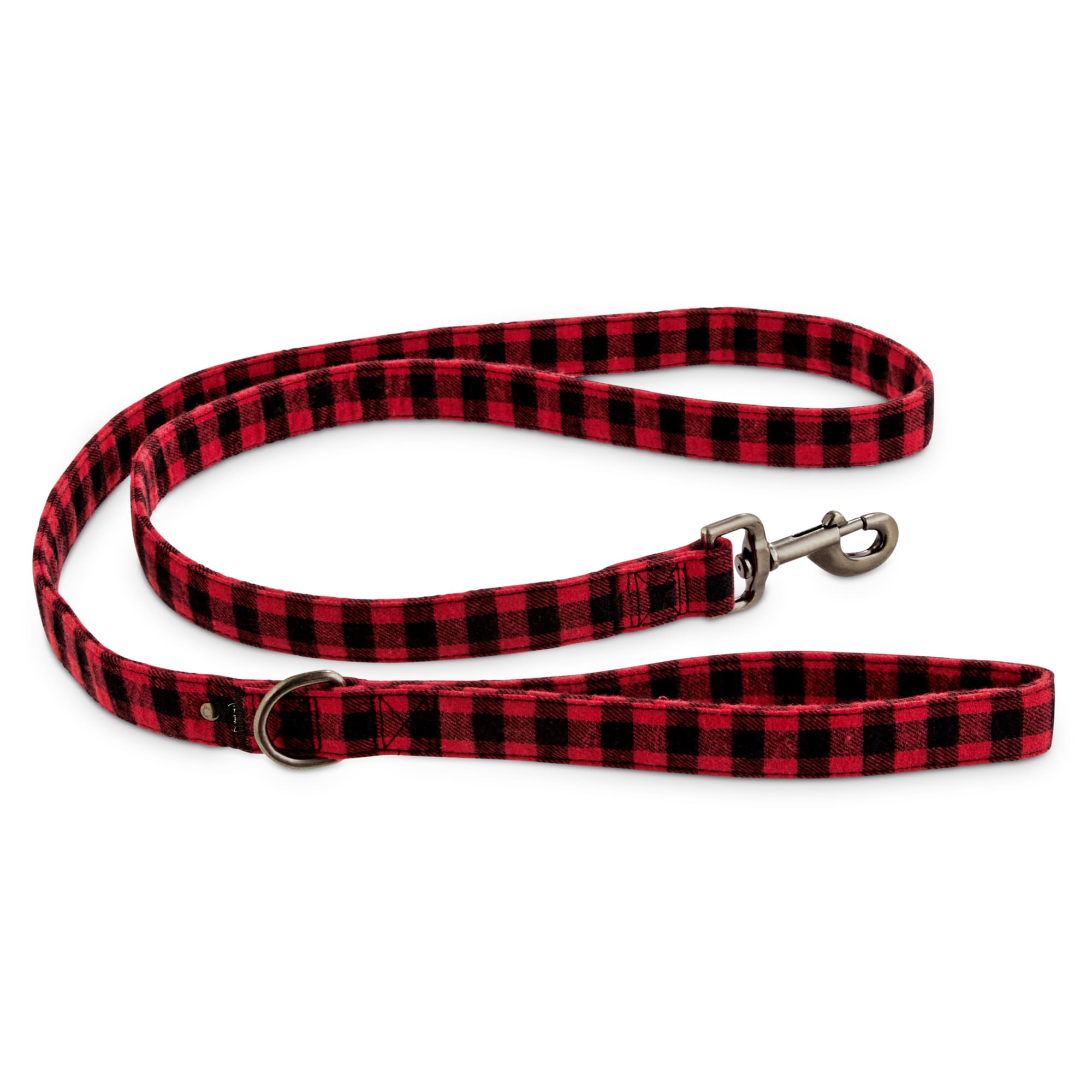 Dog Leash 100% Cotton Hand Crafted 6ft Brass Metal Hook Ring Pet Leash Puppy Dog gifts Buffalo Plaid Red 551