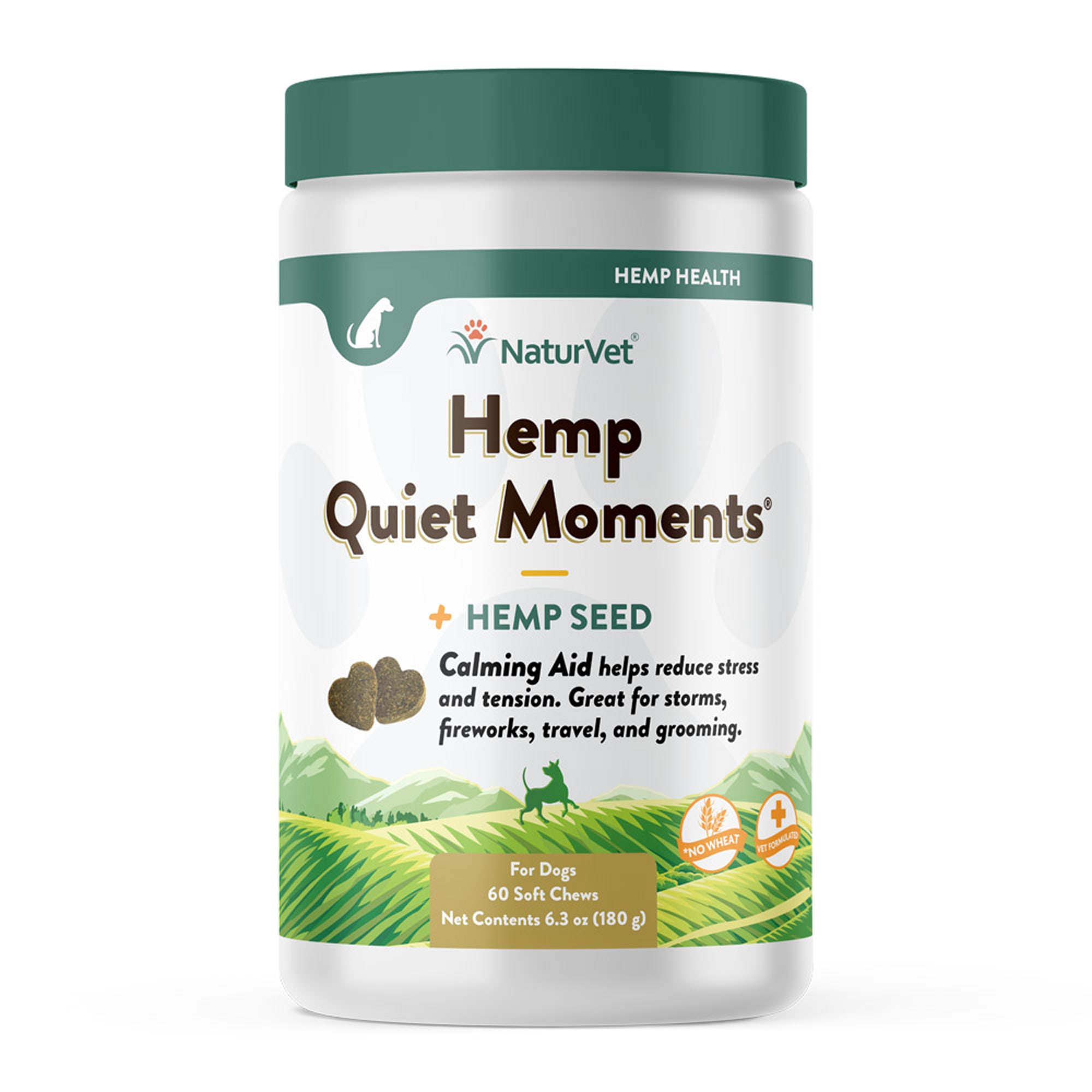 NaturVet Quiet Moments Plus Hemp Calming Aid Soft chews for Dogs, Count