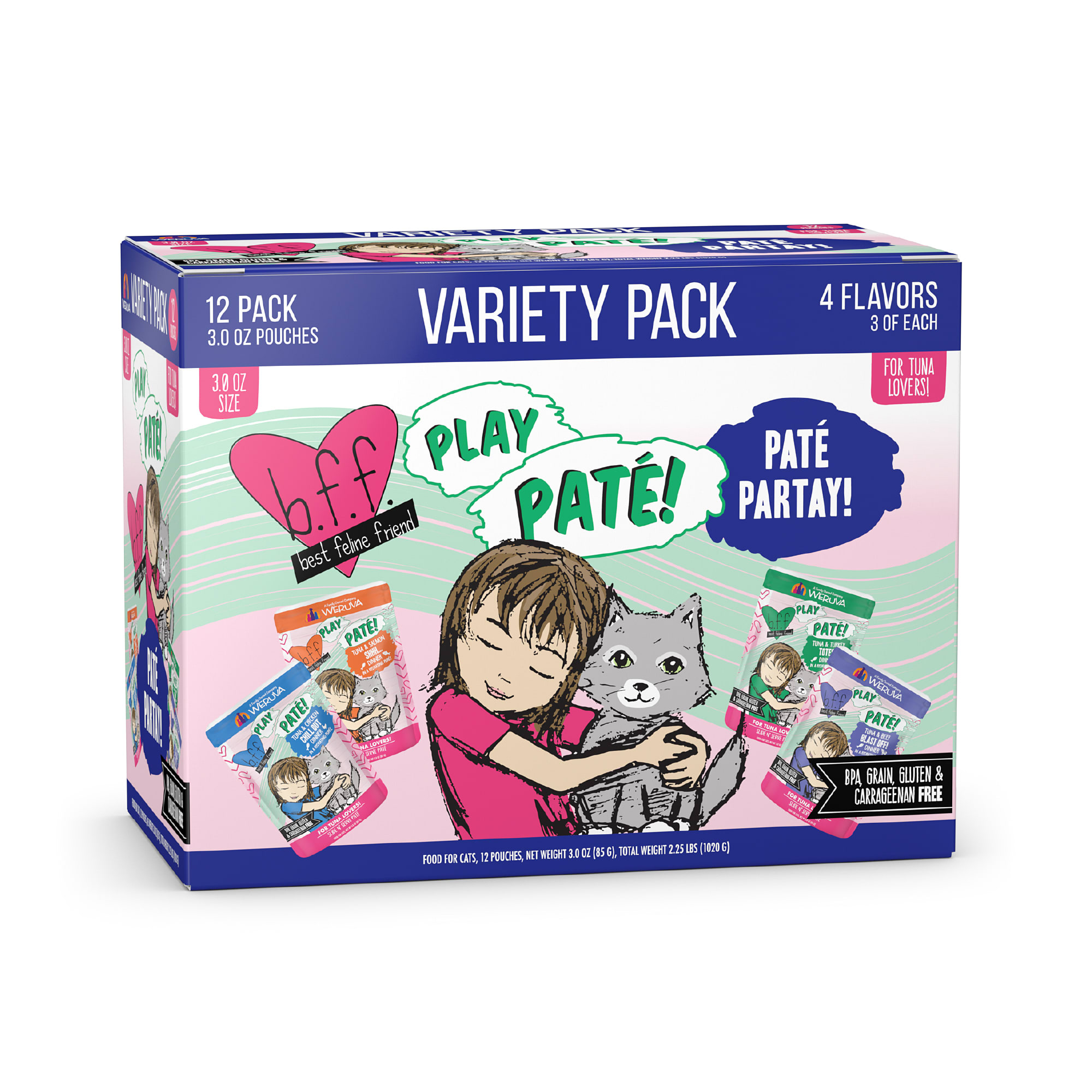 B.F.F. P.L.A.Y. Pate Partay Variety Pack Wet Cat Food 3 oz