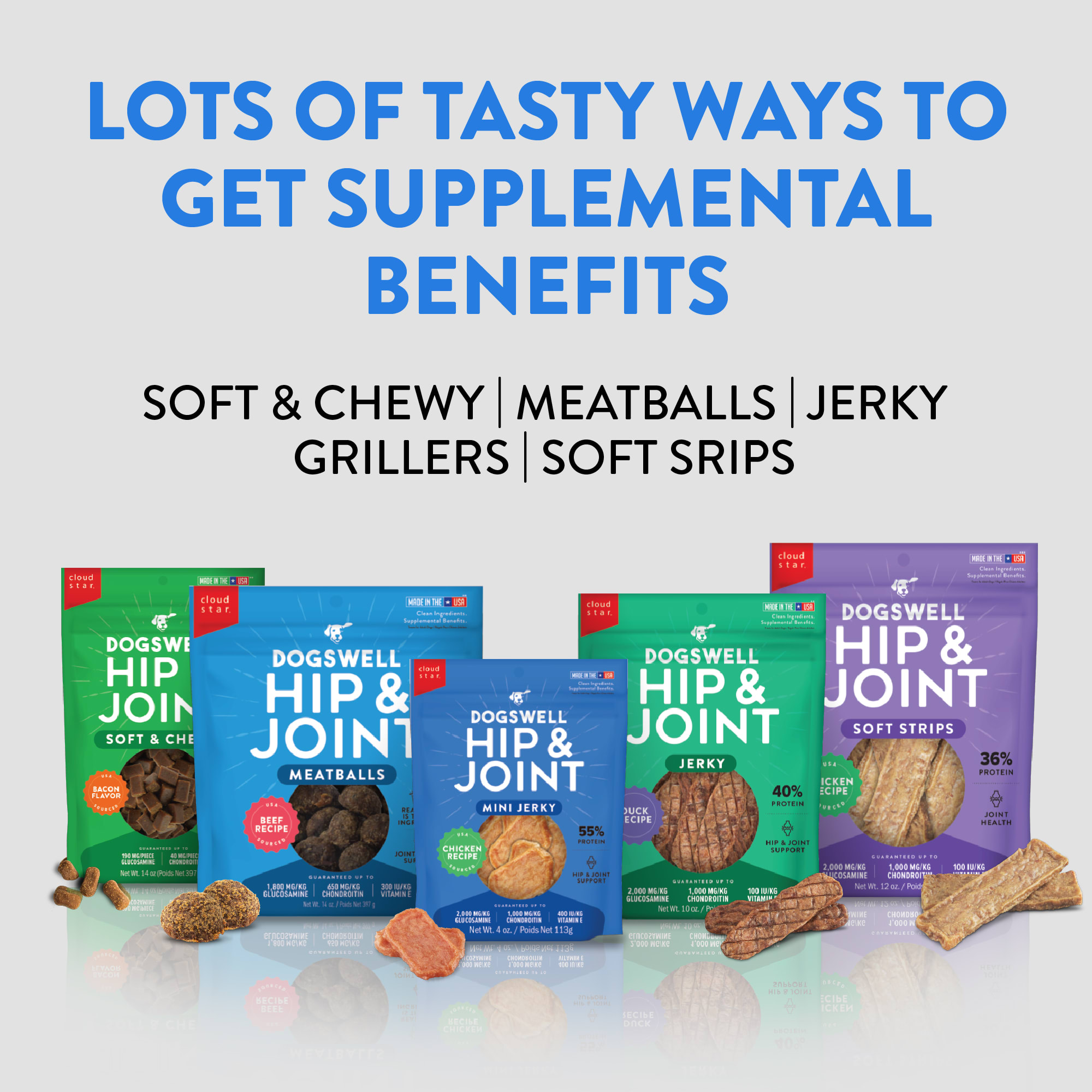 Dogswell Hip Joint Jerky Grain Free Chicken Breast for Dogs 12