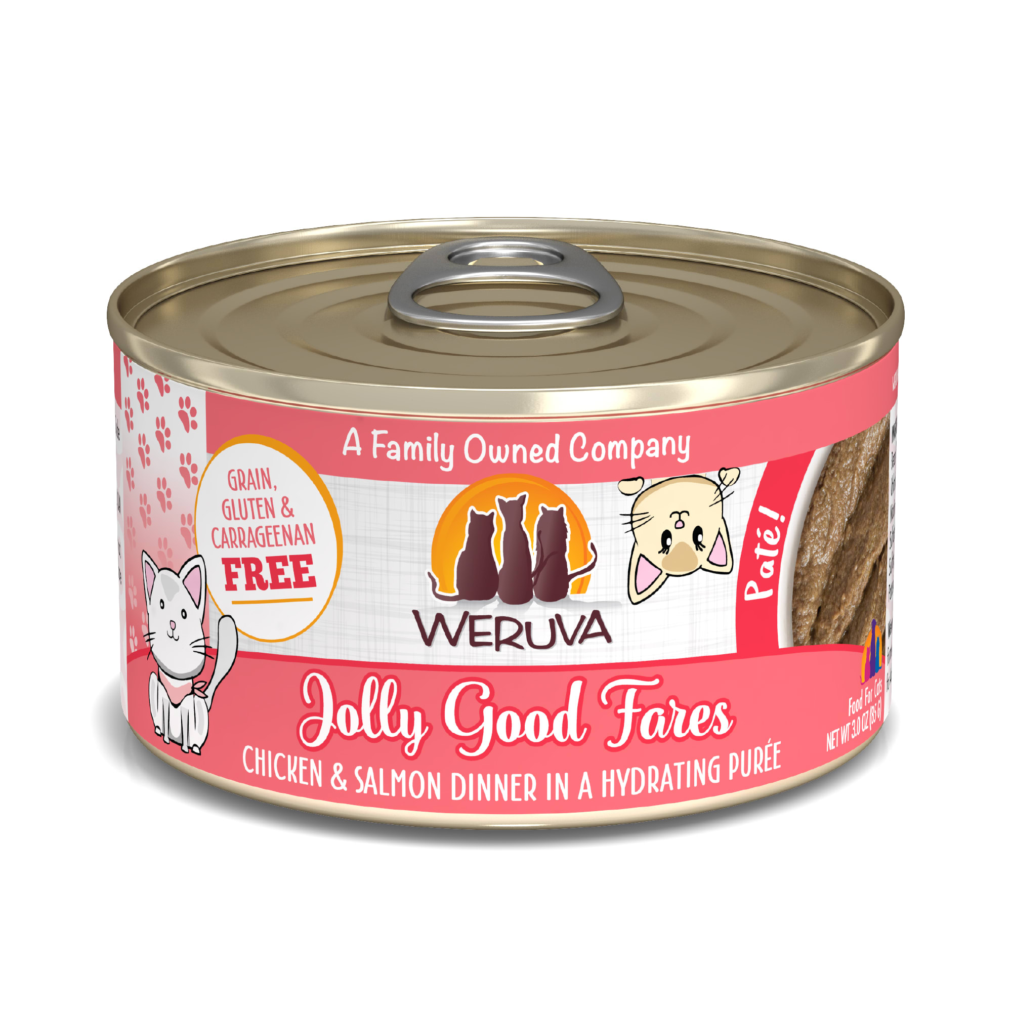 Weruva Pate Jolly Good Fares Chicken Salmon Dinner in a