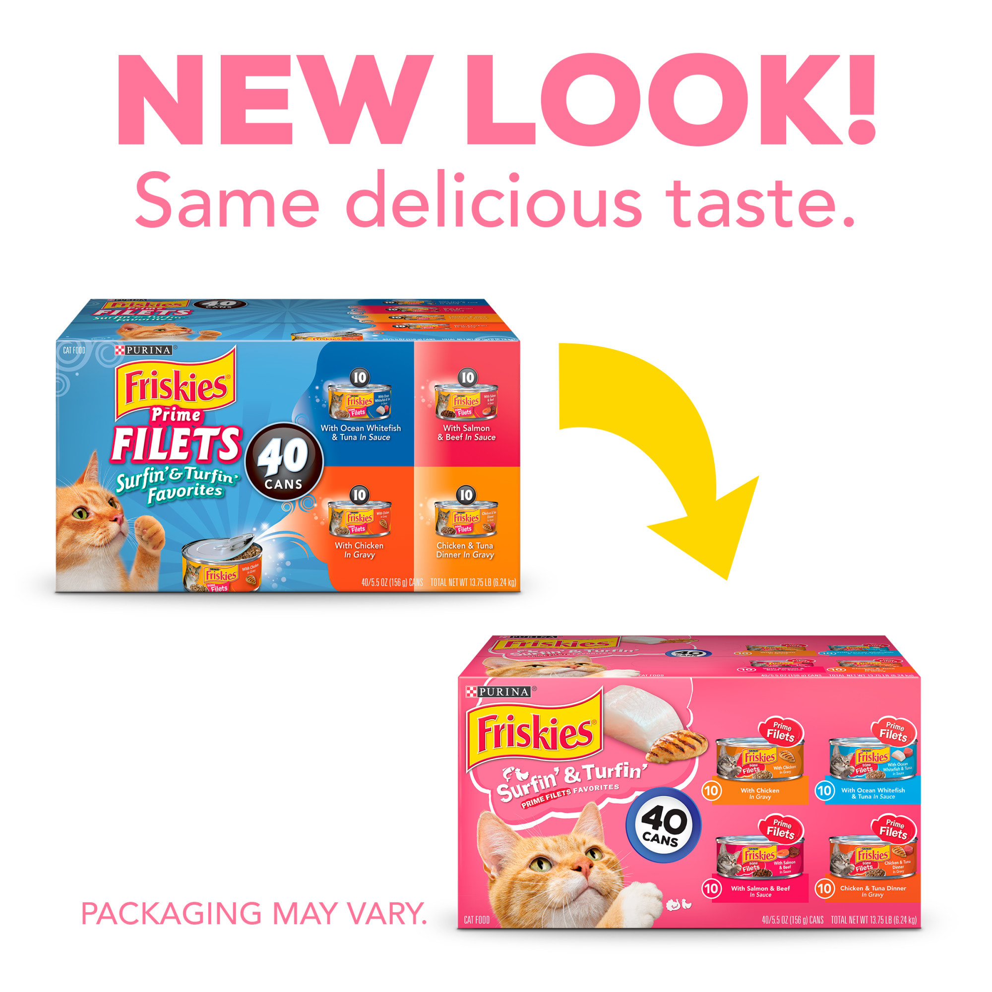 Purina Friskies Surfin' and Turfin' Wet Cat Food Variety Pack with