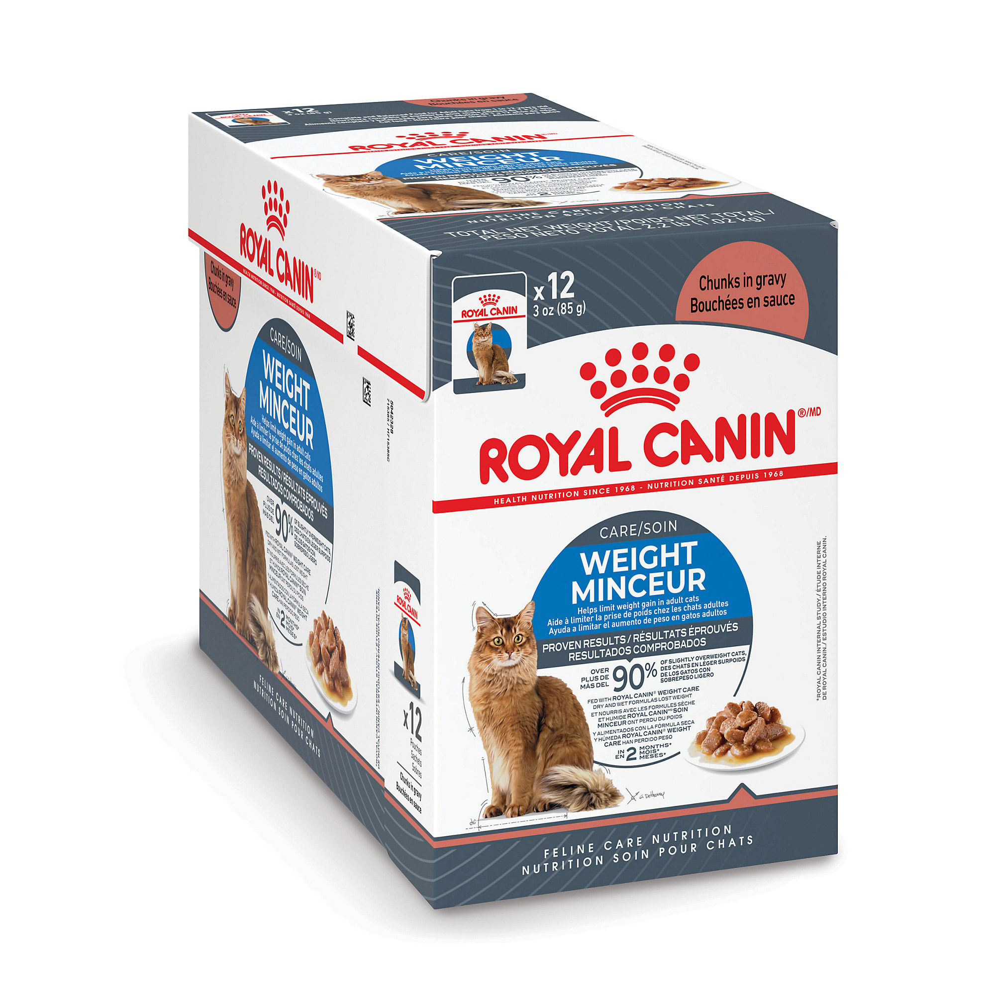 Royal Canin Feline Weight Care Chunks In Gravy Pouch Adult Wet Cat Food 3 Oz Case Of 12 Petco