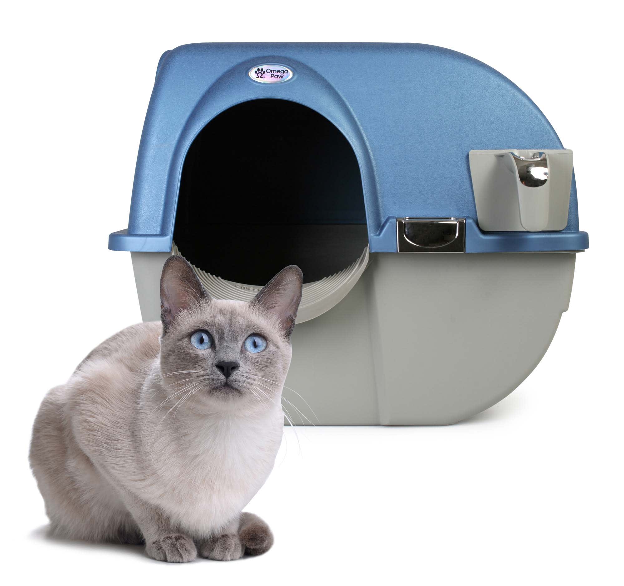 Omega Paw Premium Roll n Clean Self Cleaning Litter Box for Cats