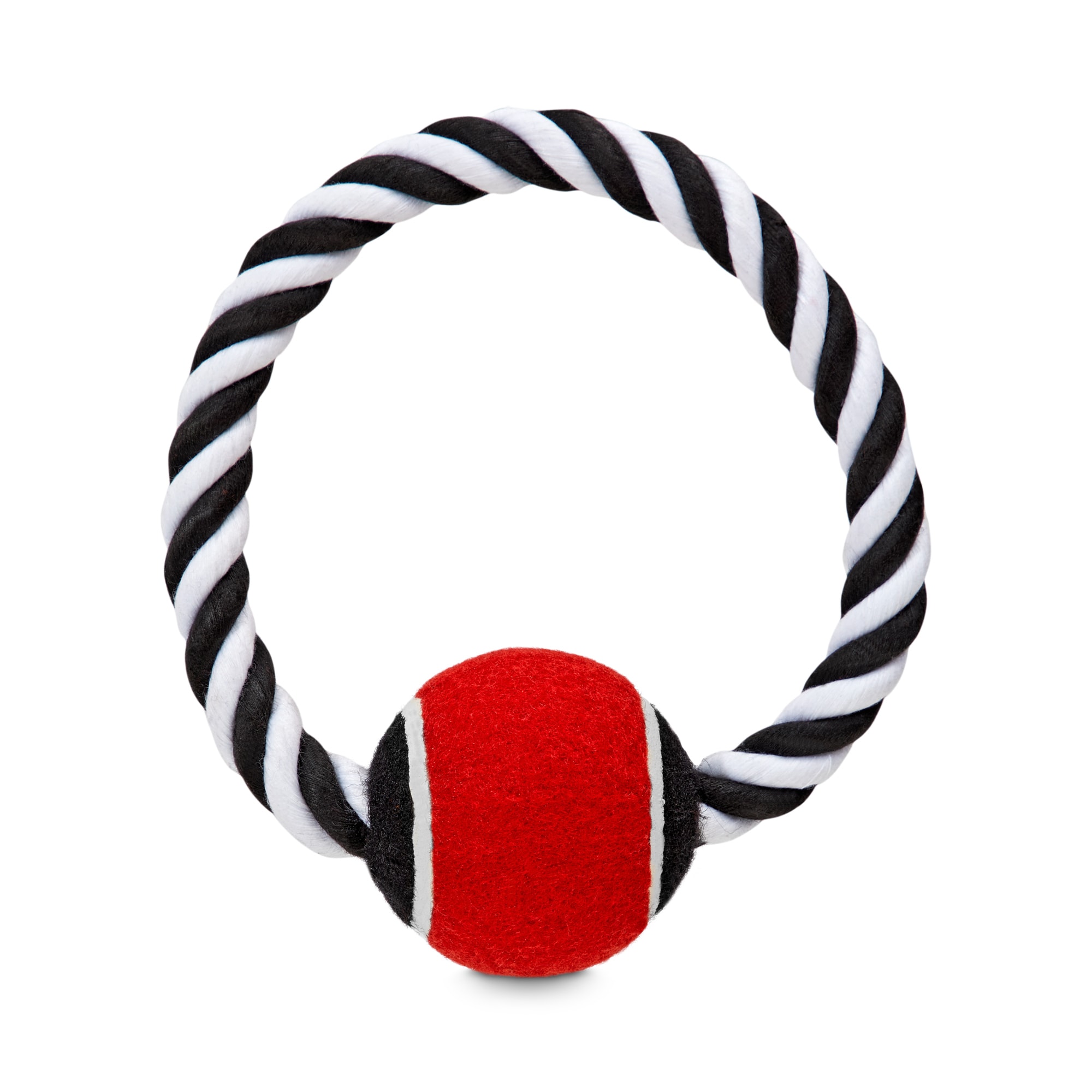 tennis ball rope dog toy