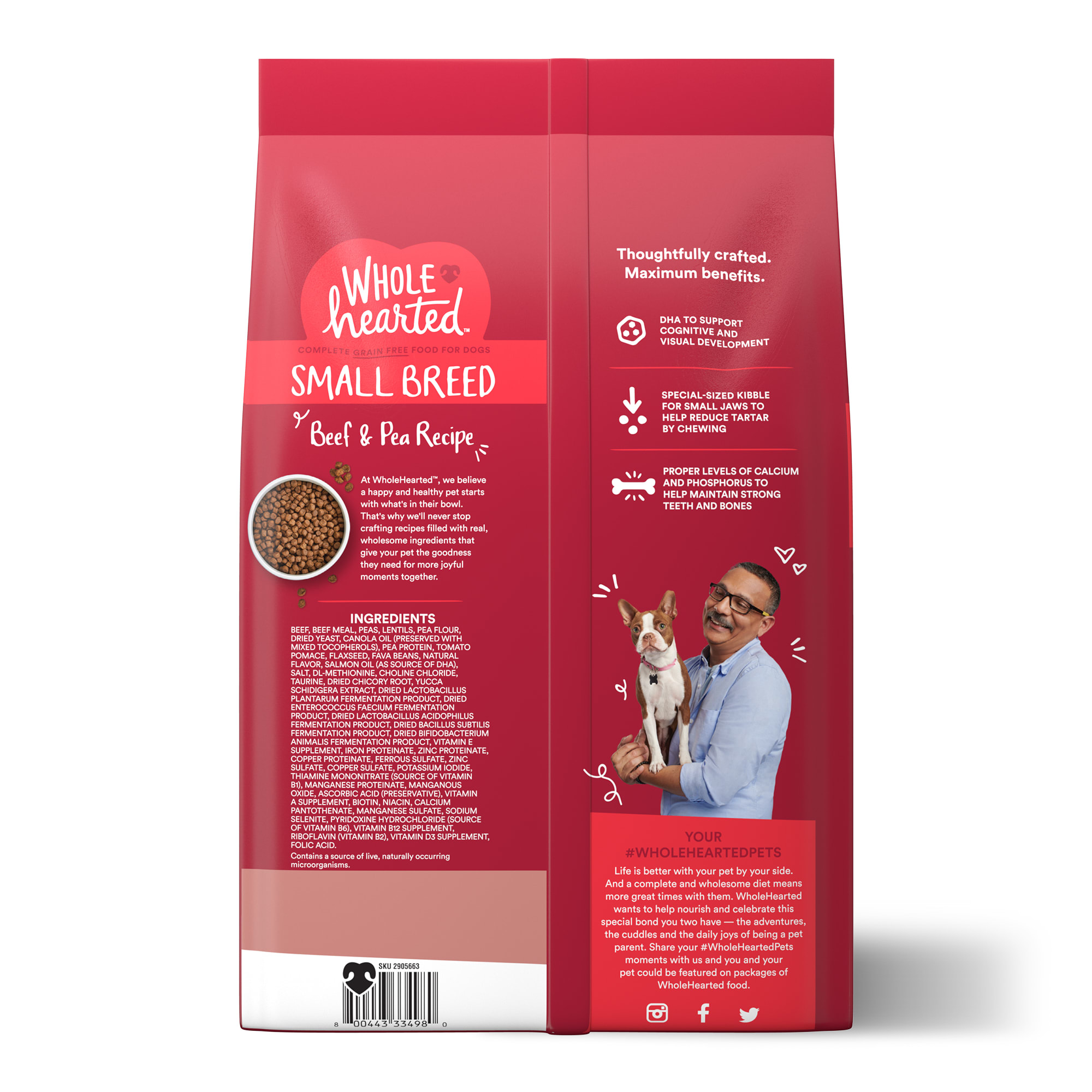 WholeHearted Grain Free Small Breed Beef and Pea Recipe Dry Puppy