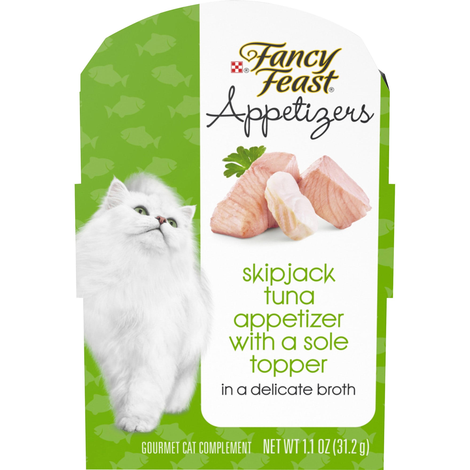 Fancy Feast Grain Free Appetizers Skipjack Tuna With a Sole Topper