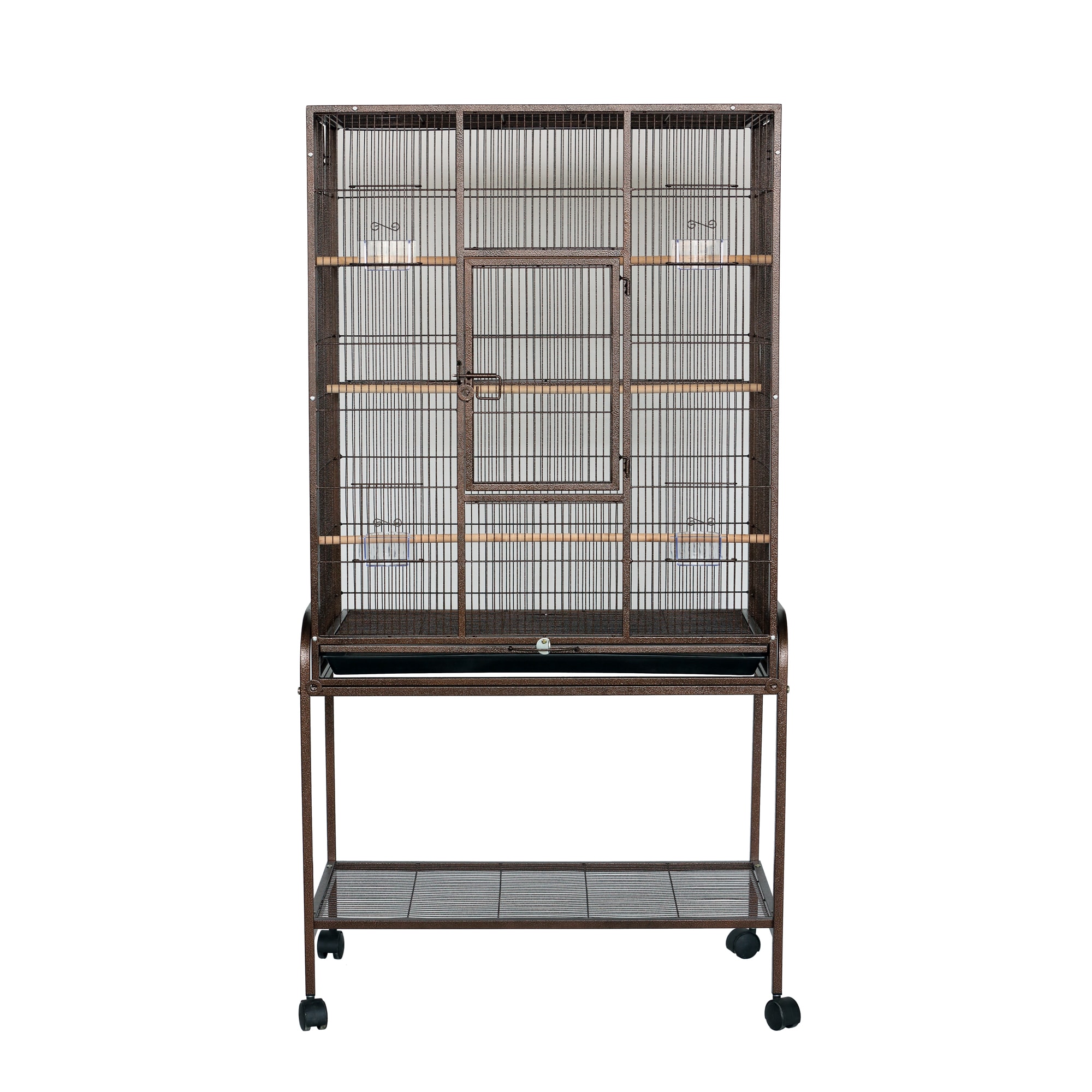 YML Bar Spacing Copper Aviary Bird Cage With Stand, 30" L X 19" W X 61
