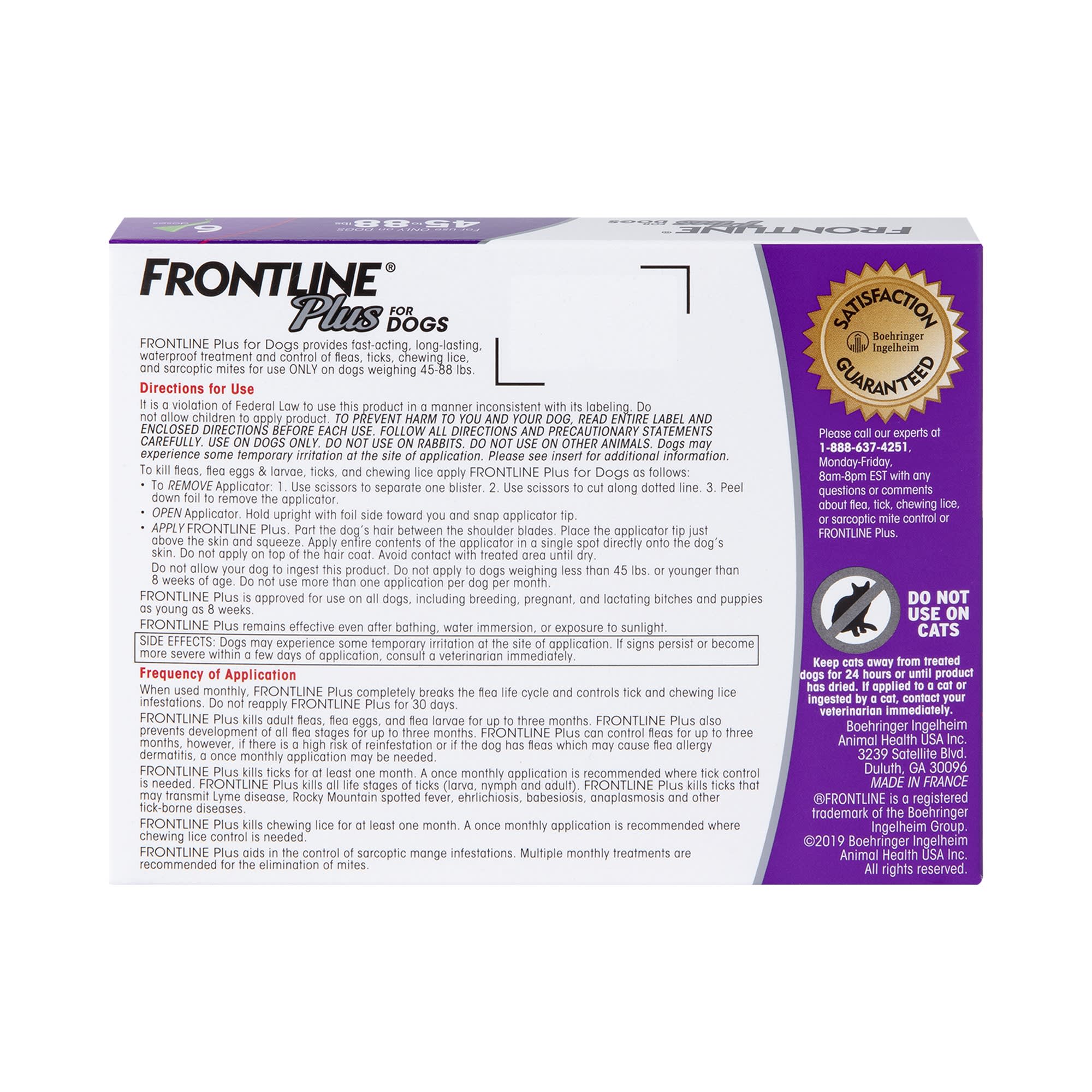 FRONTLINE Plus Flea Tick Treatment for Large Dogs 8ct