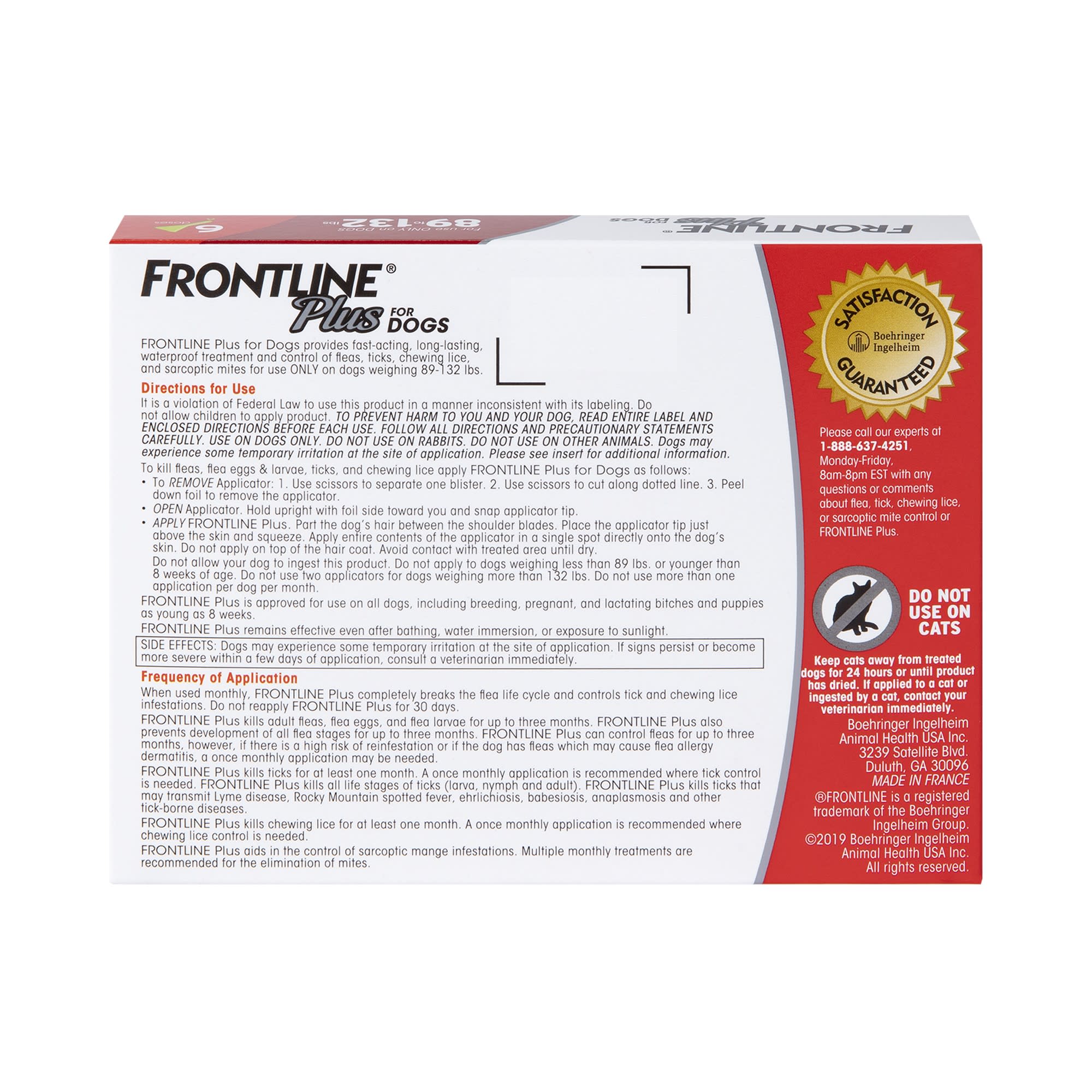 FRONTLINE Plus Flea and Tick Treatment for X Large Dogs Up to 89 to 132 lbs. 8 Treatments Petco