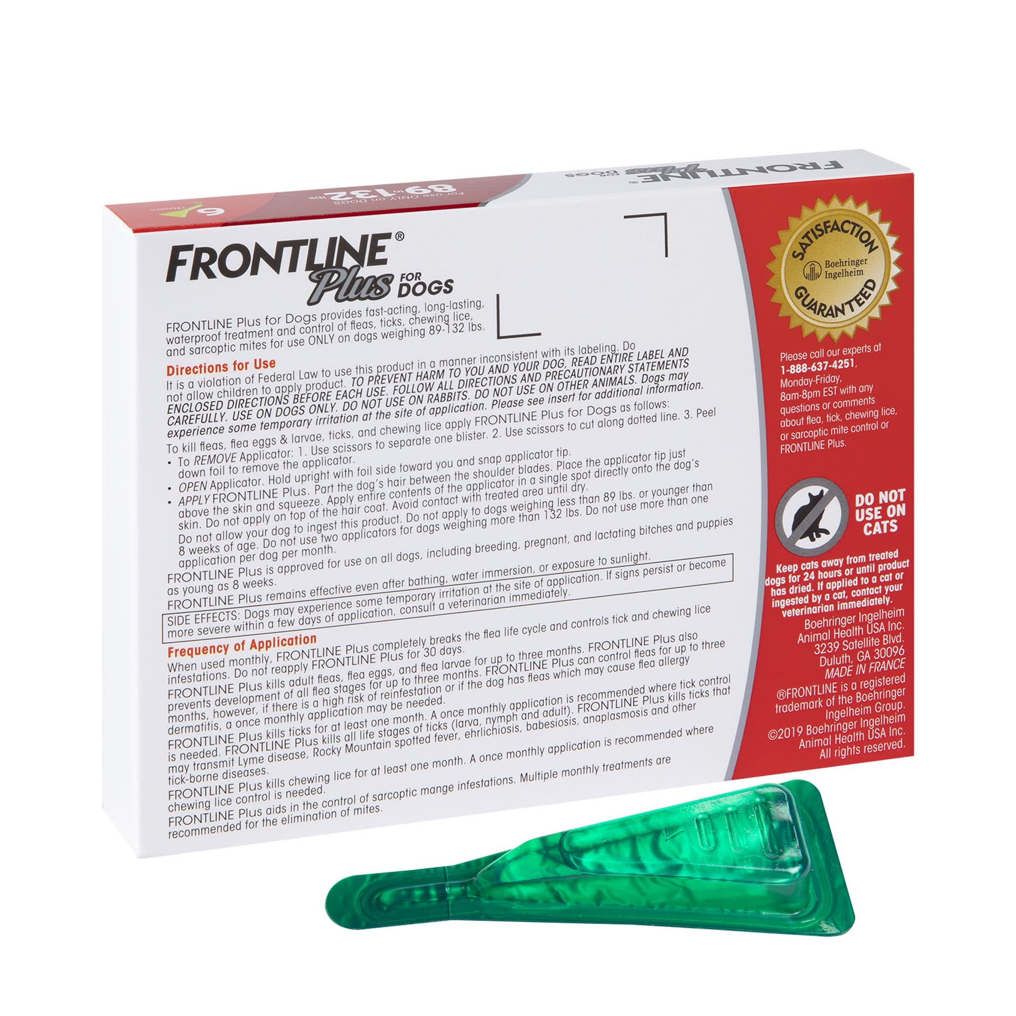 Frontline plus for dogs 89 store 132 lbs