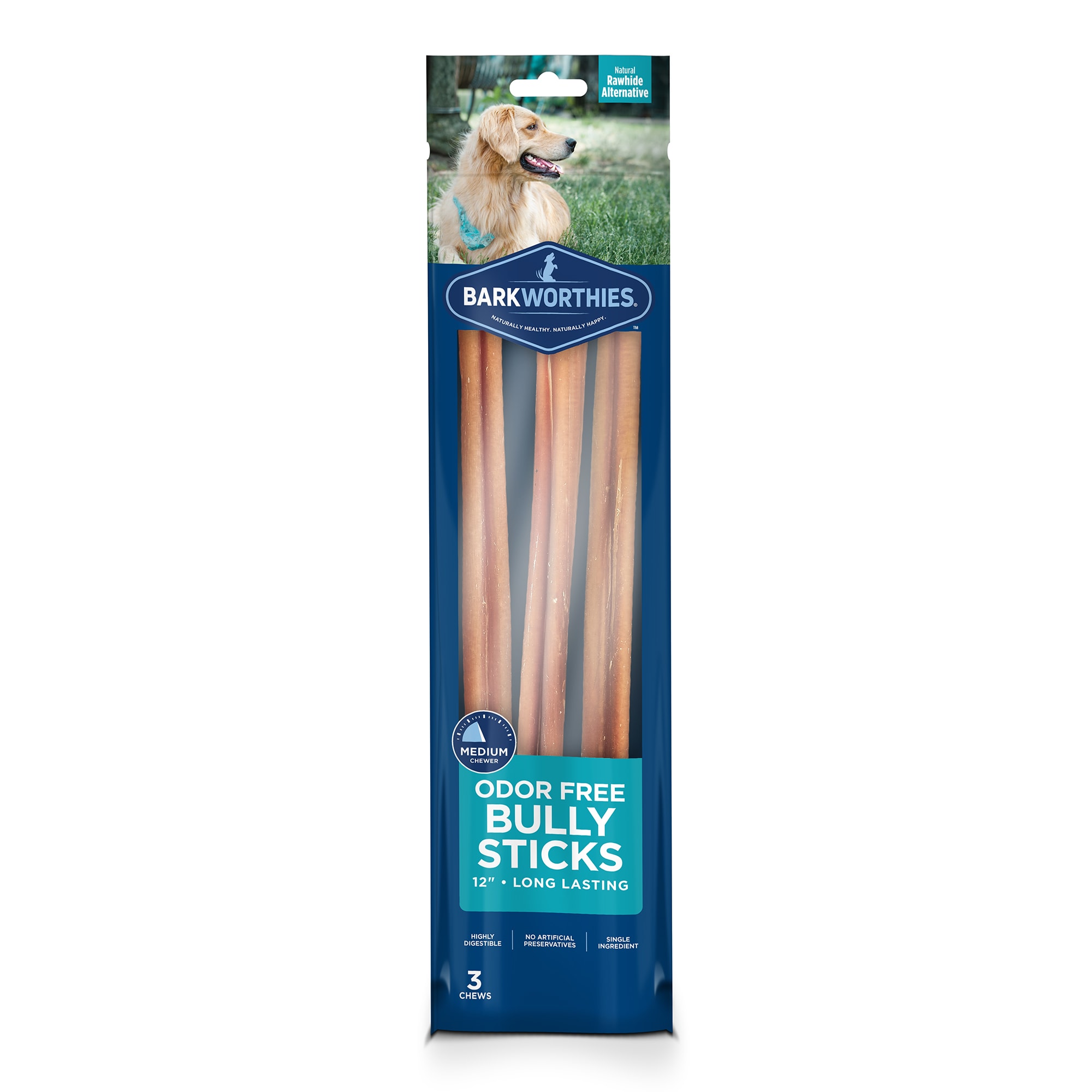 Barkworthies Odor Free Dog Bully Stick 