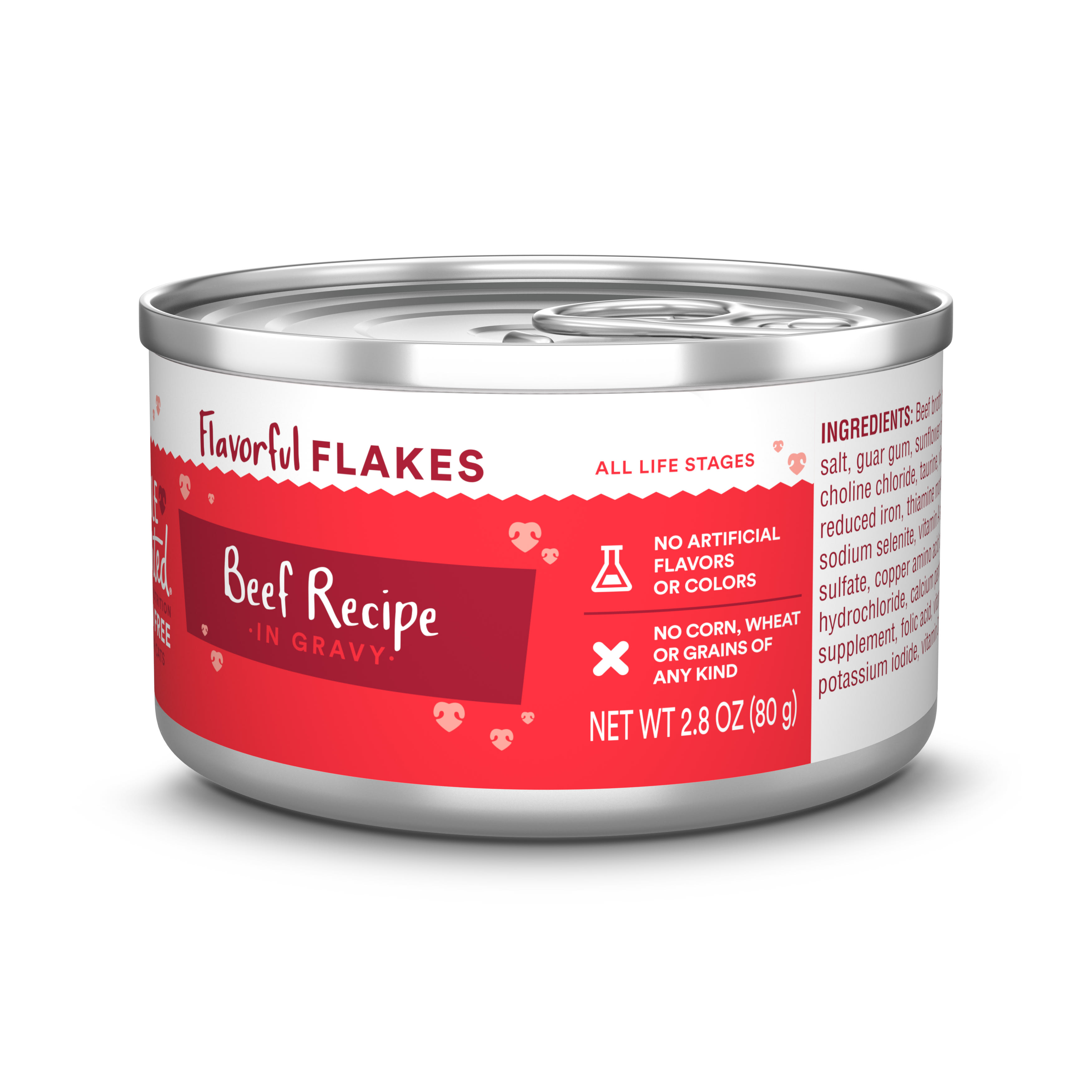 WholeHearted Grain Free Beef Recipe Flaked Wet Cat Food for All Life Stages, 5.5 oz