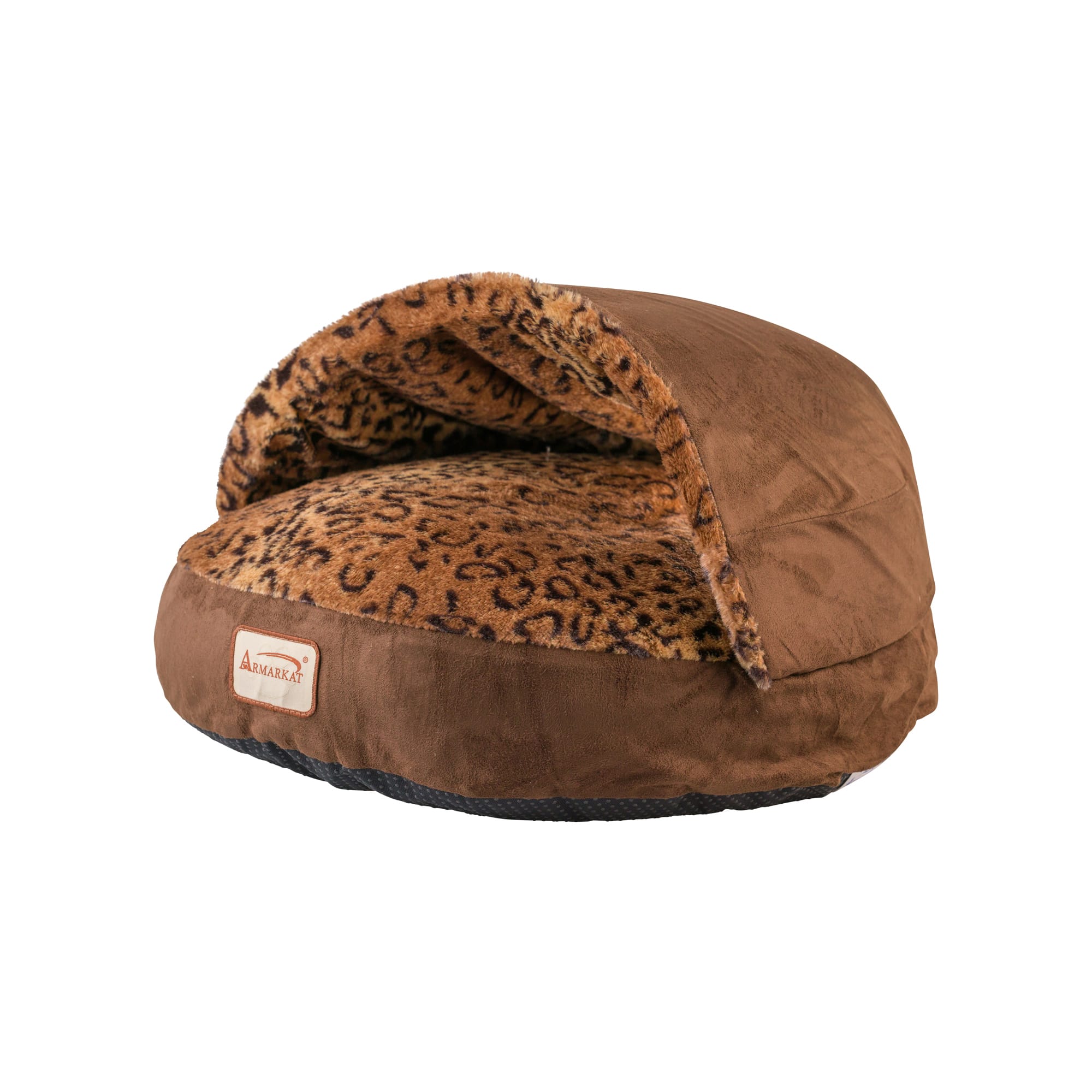 Armarkat Canopy Cat Bed in Mocha and Leopard, 20