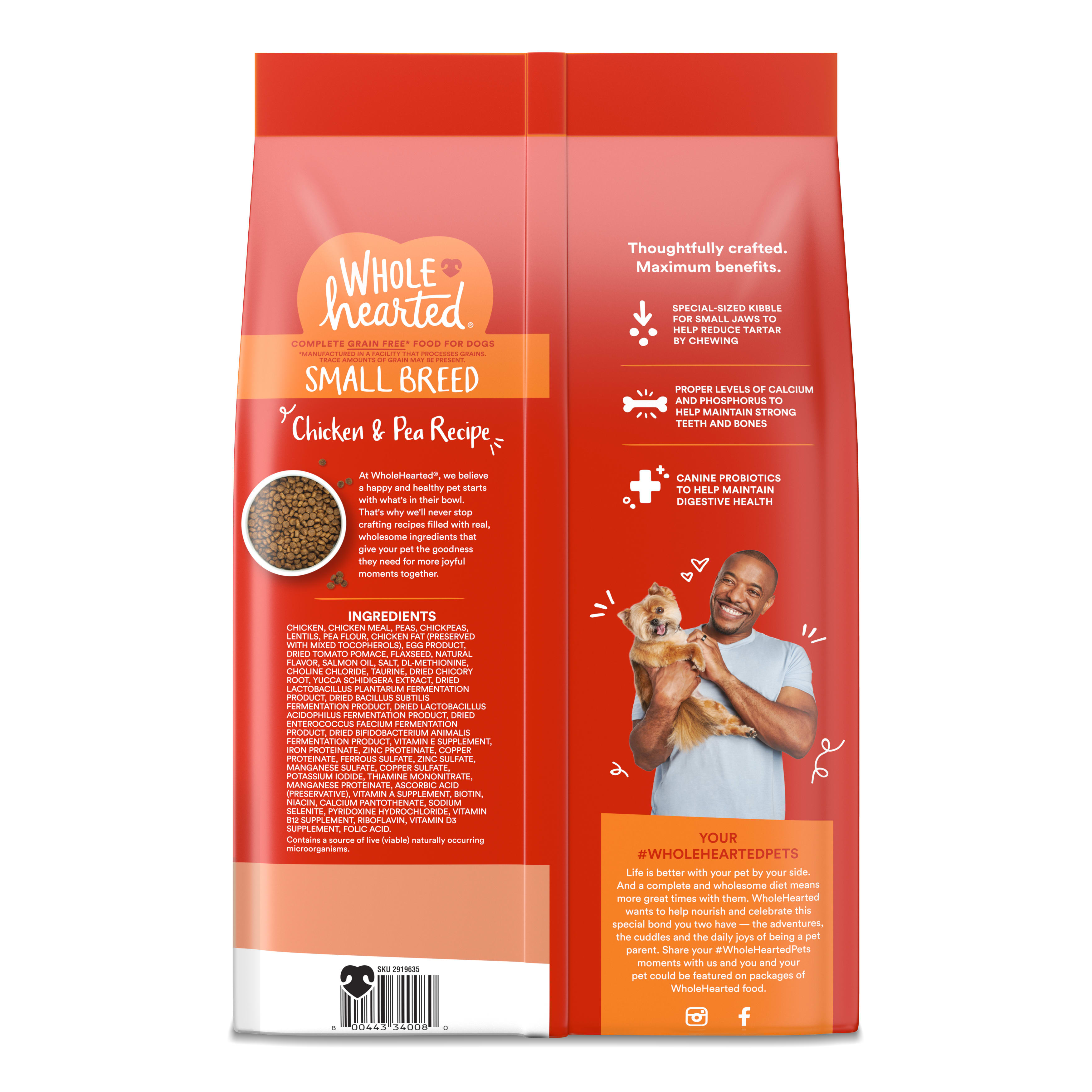 WholeHearted Grain Free Small Breed Chicken and Pea Recipe Adult Dry Dog Food 14 lbs