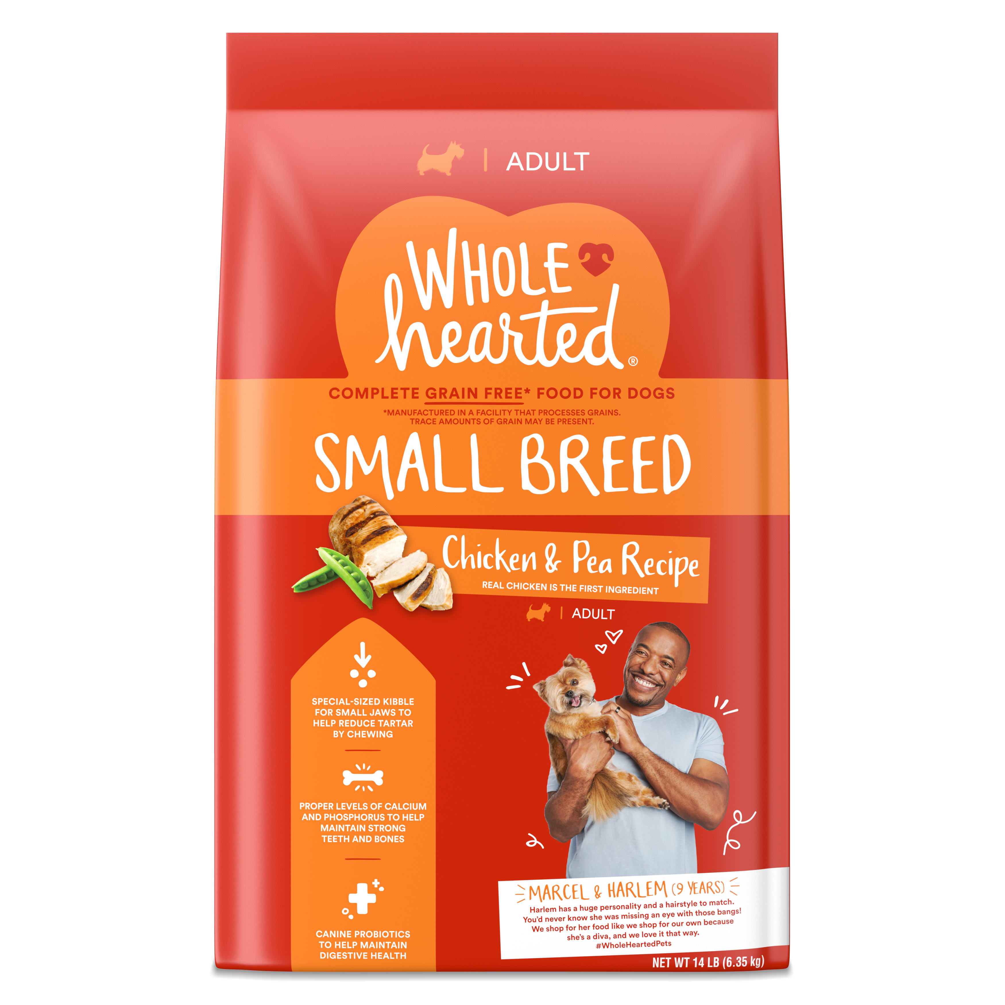 WholeHearted Grain Free Small Breed Chicken and Pea Recipe Adult Dry Dog Food 14 lbs