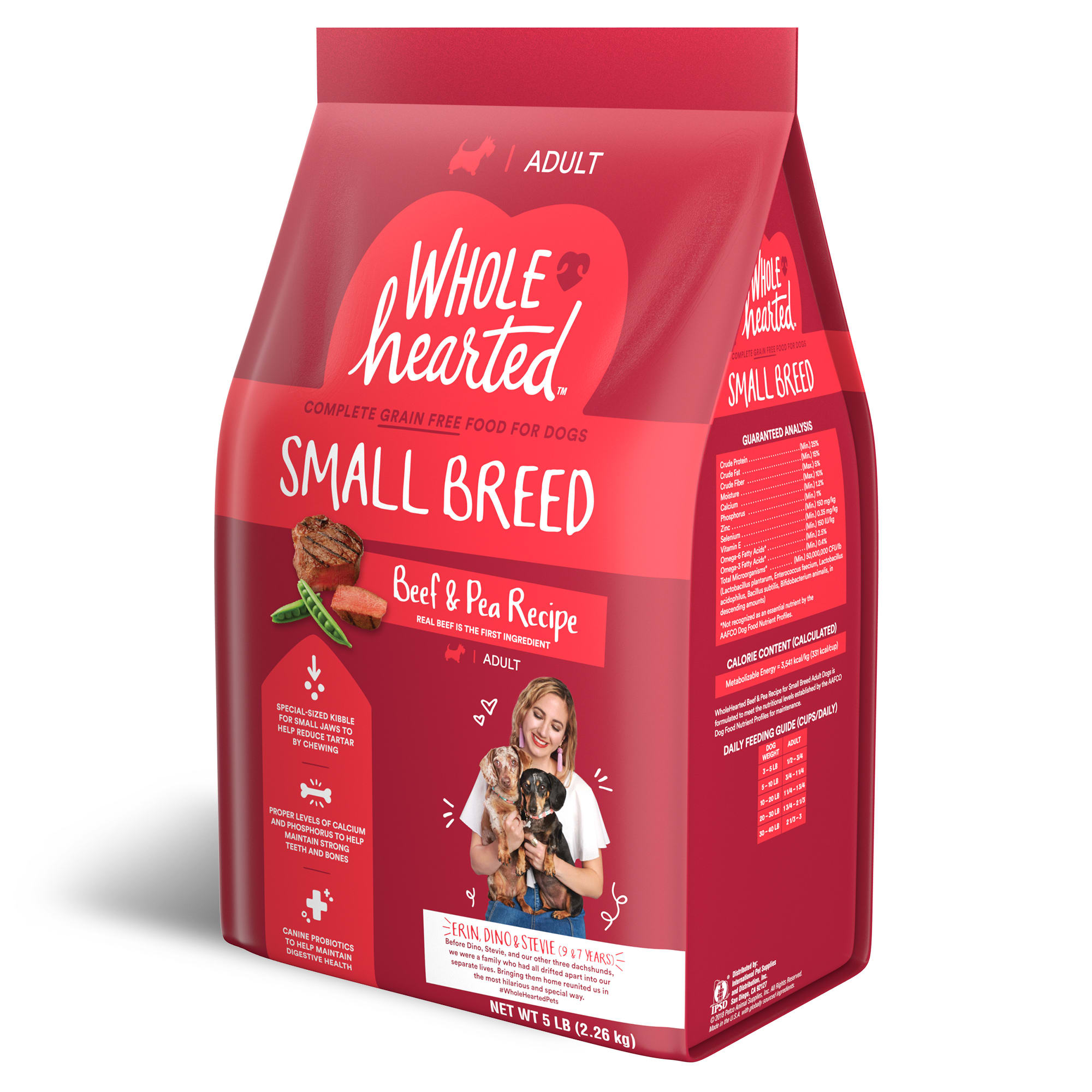 WholeHearted Grain Free Small Breed Beef and Pea Recipe Adult Dry Dog Food 5 lbs. Petco