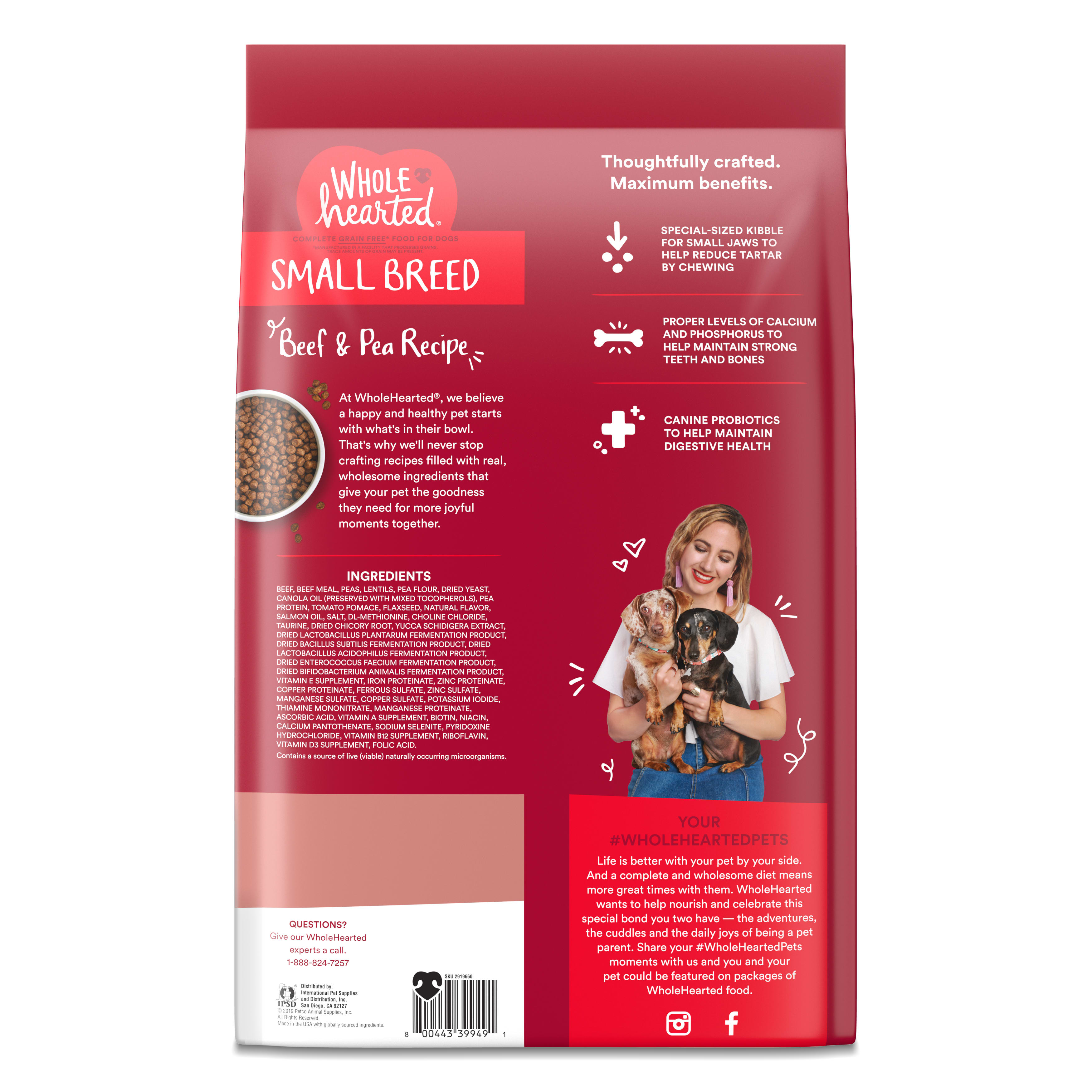 Wholehearted grain free all life stages beef & pea formula 2025 dry dog food