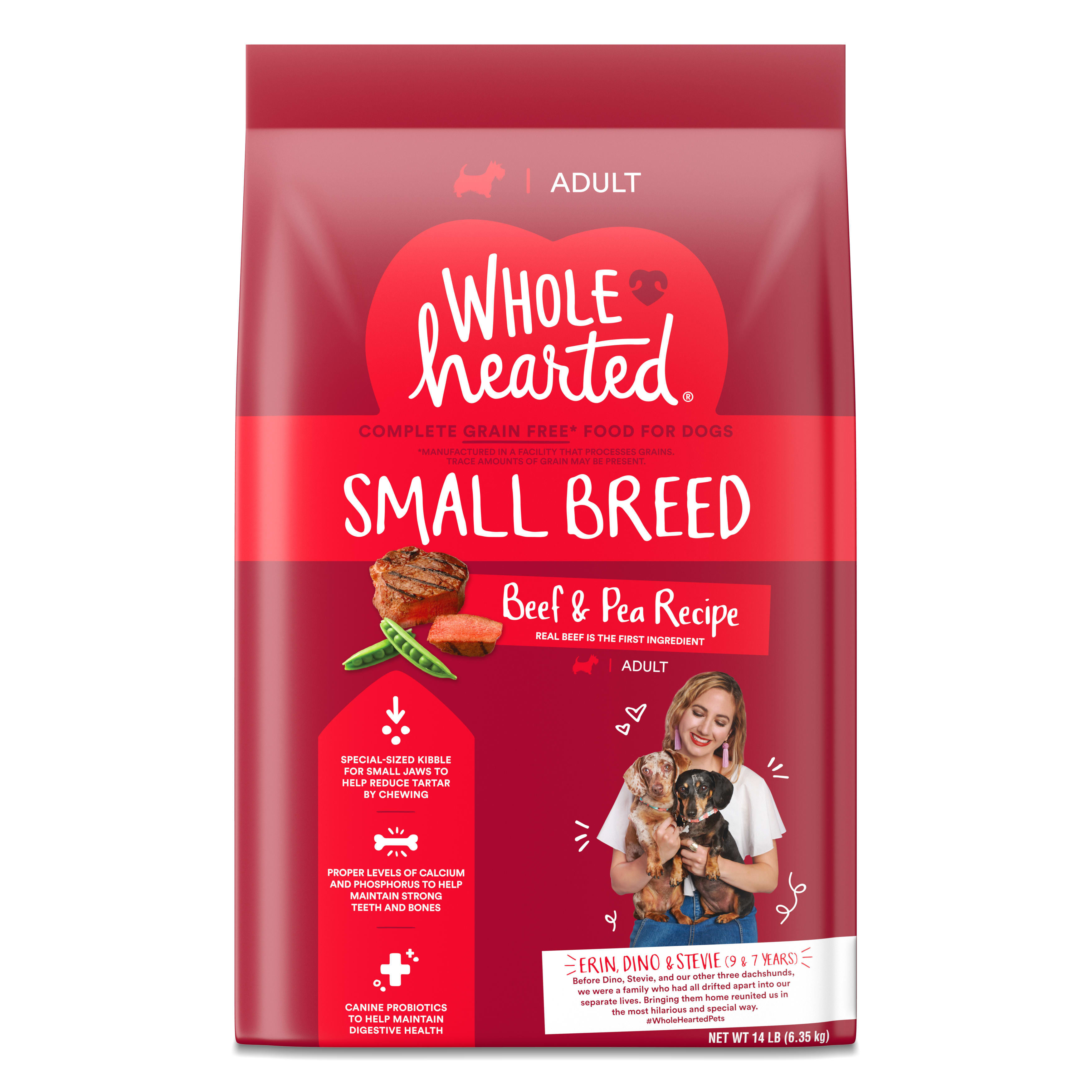 WholeHearted Grain Free Small-Breed Beef and Pea Recipe Adult Dry Dog